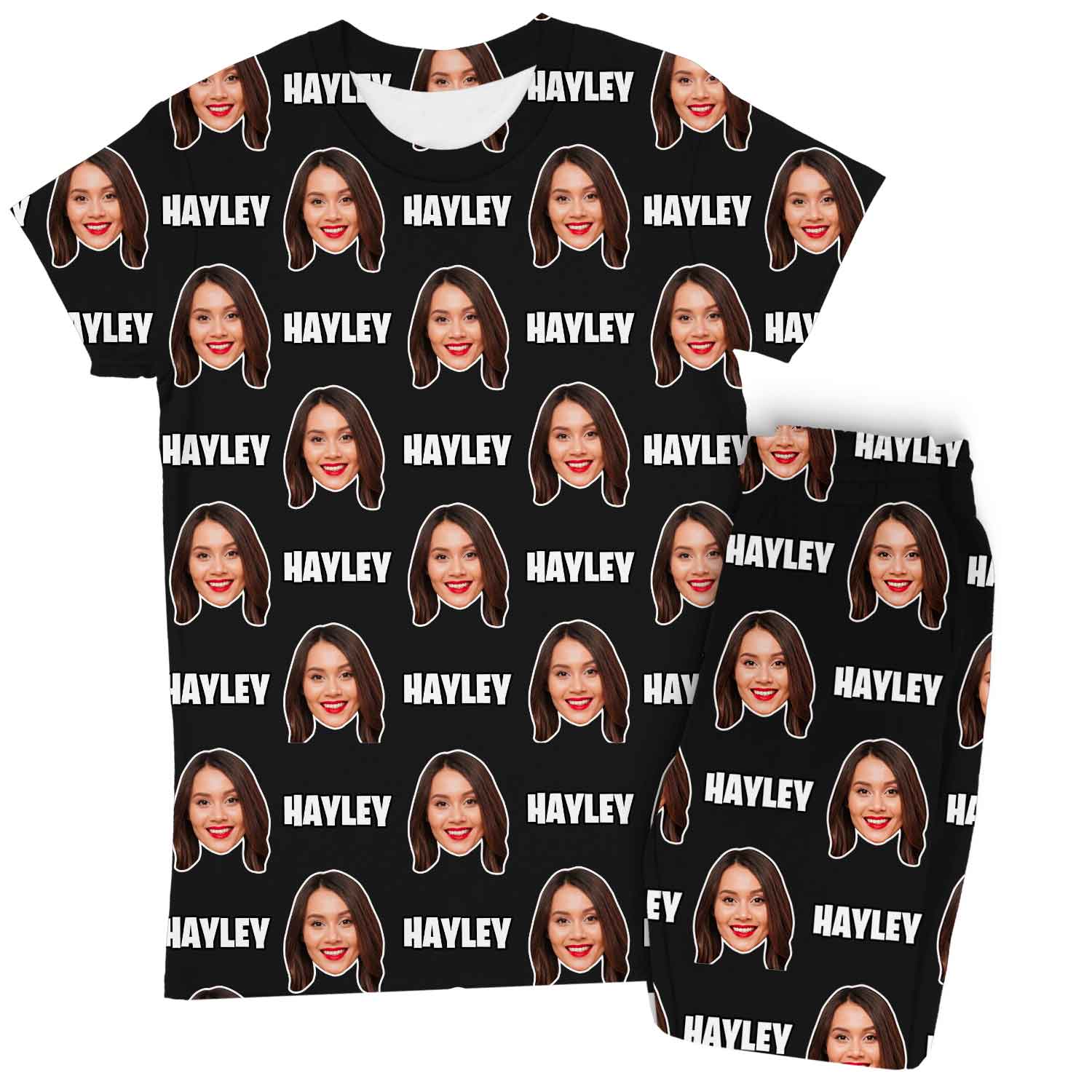 Women's Custom Face & Name Personalised Pyjamas - Trouser Set