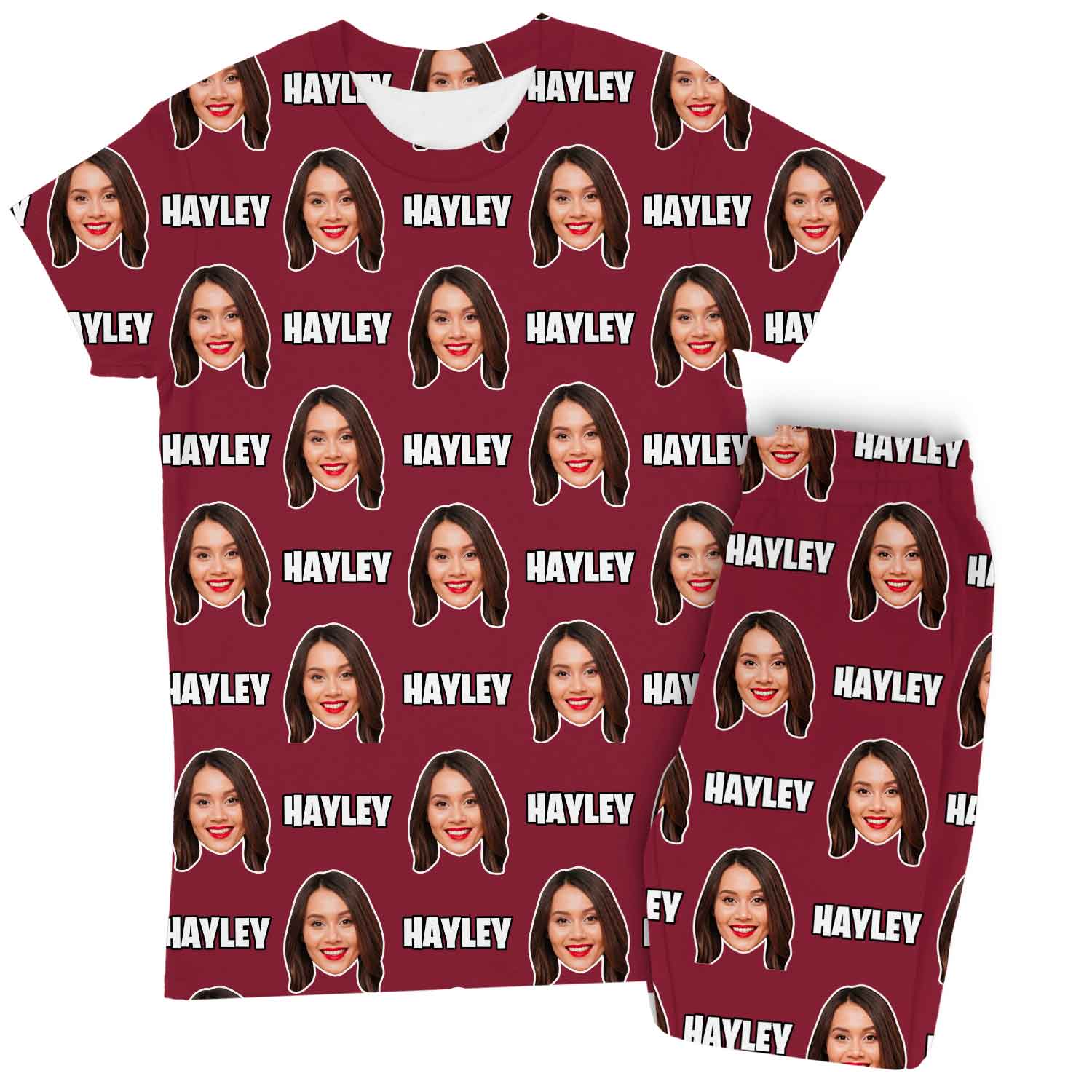 Women's Custom Face & Name Personalised Pyjamas - Trouser Set