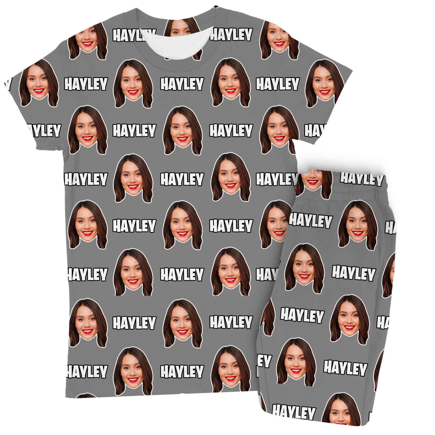 Women's Custom Face & Name Personalised Pyjamas - Trouser Set