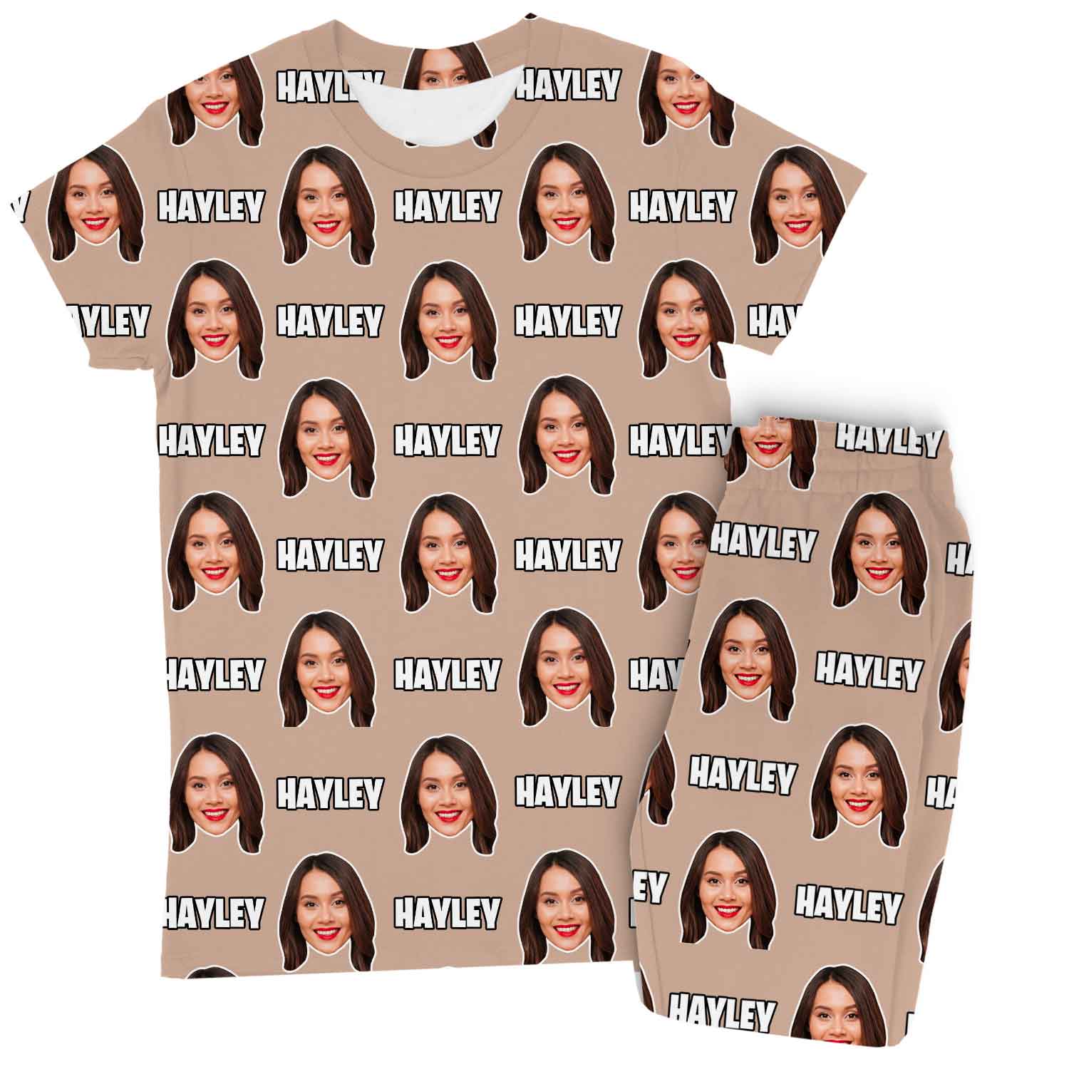 Women's Custom Face & Name Personalised Pyjamas - Trouser Set
