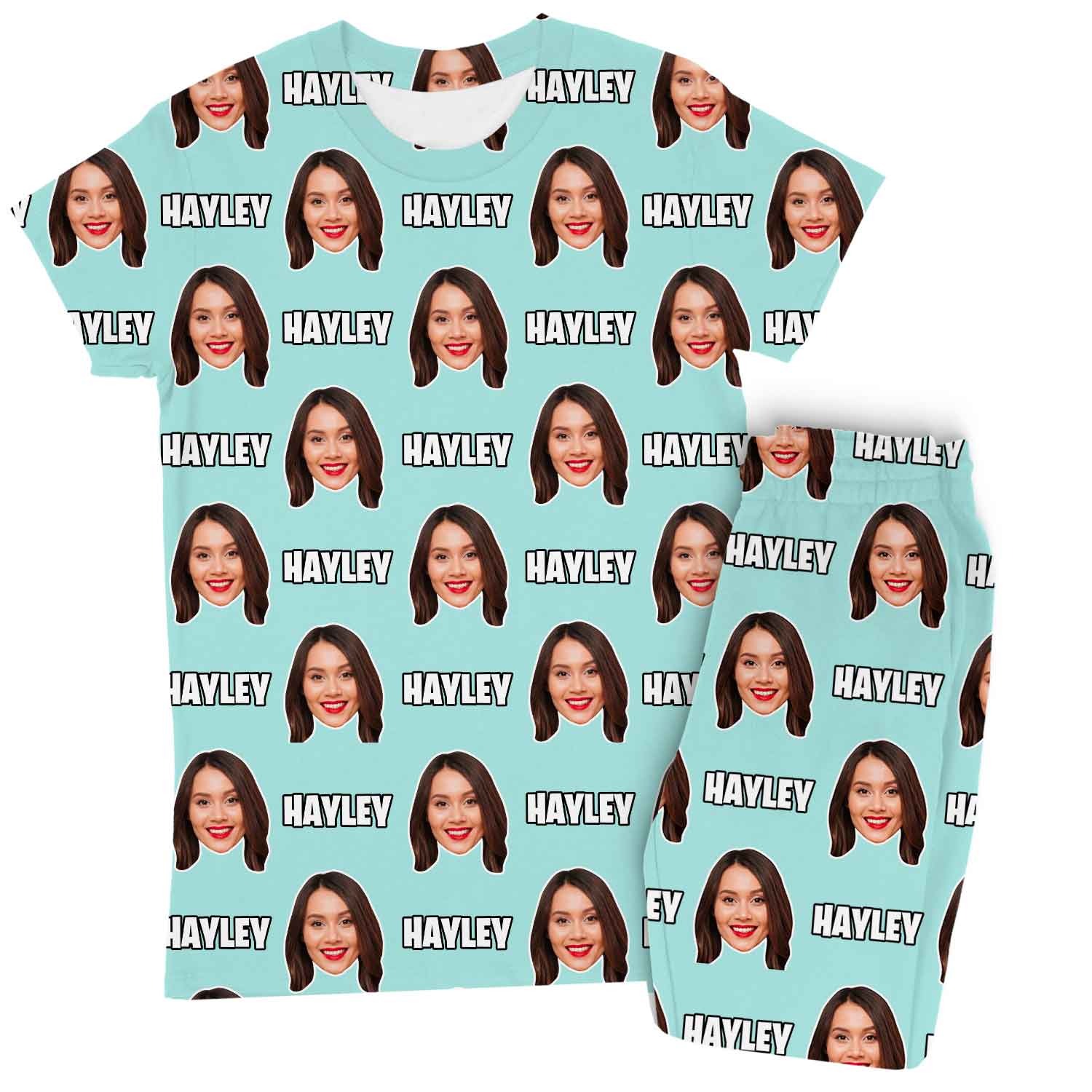 Women's Custom Face & Name Personalised Pyjamas - Trouser Set