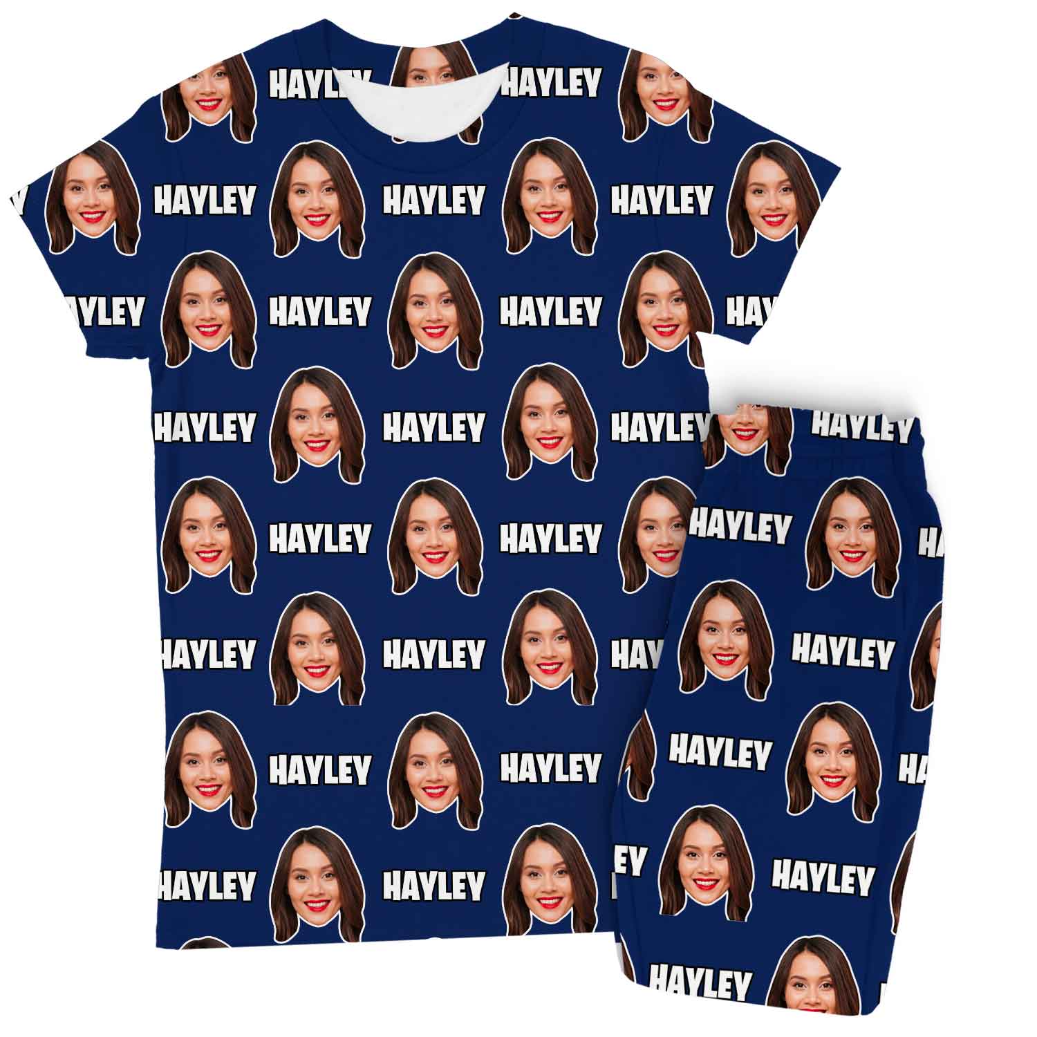 Women's Custom Face & Name Personalised Pyjamas - Trouser Set