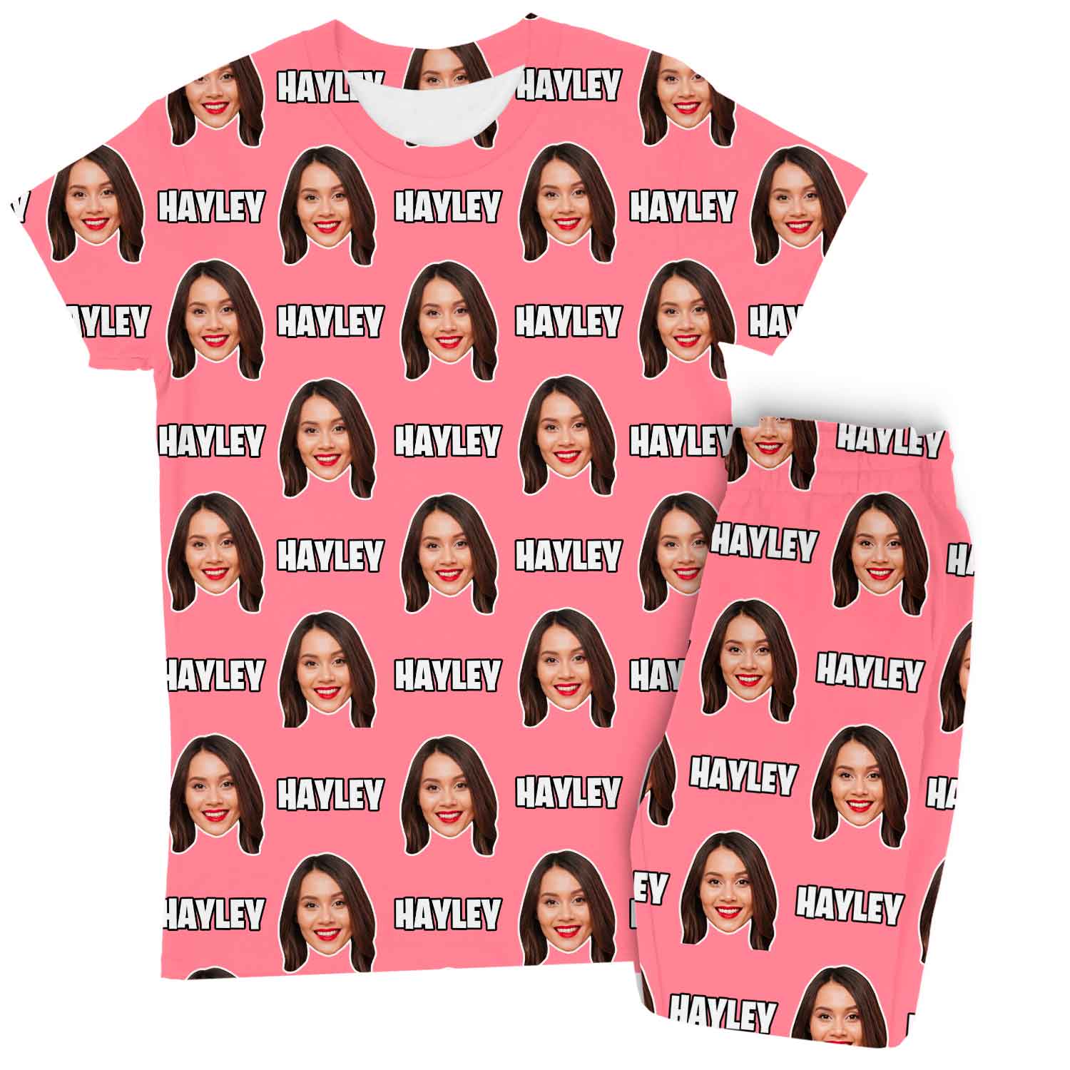 Women's Custom Face & Name Personalised Pyjamas - Trouser Set