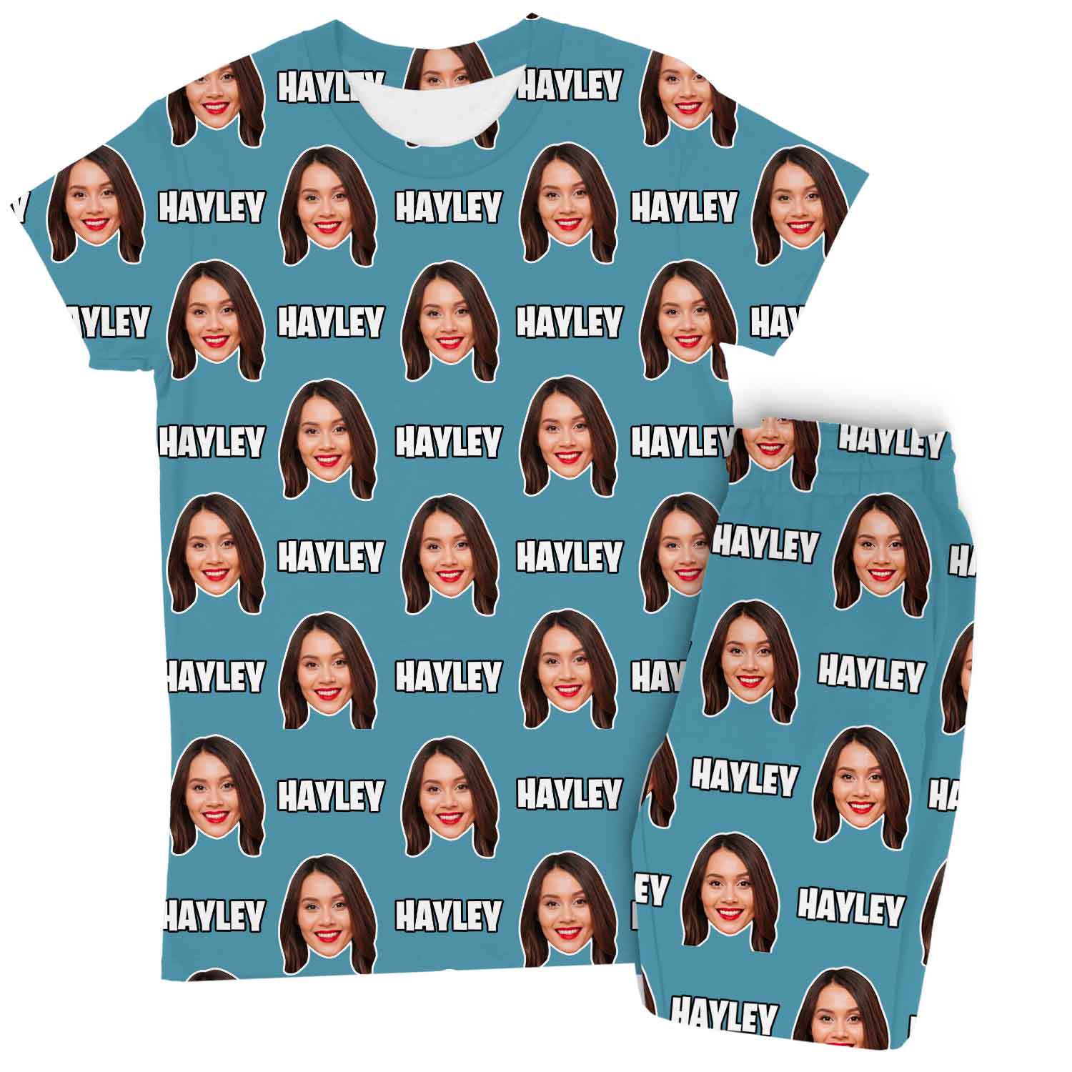 Women's Custom Face & Name Personalised Pyjamas - Trouser Set
