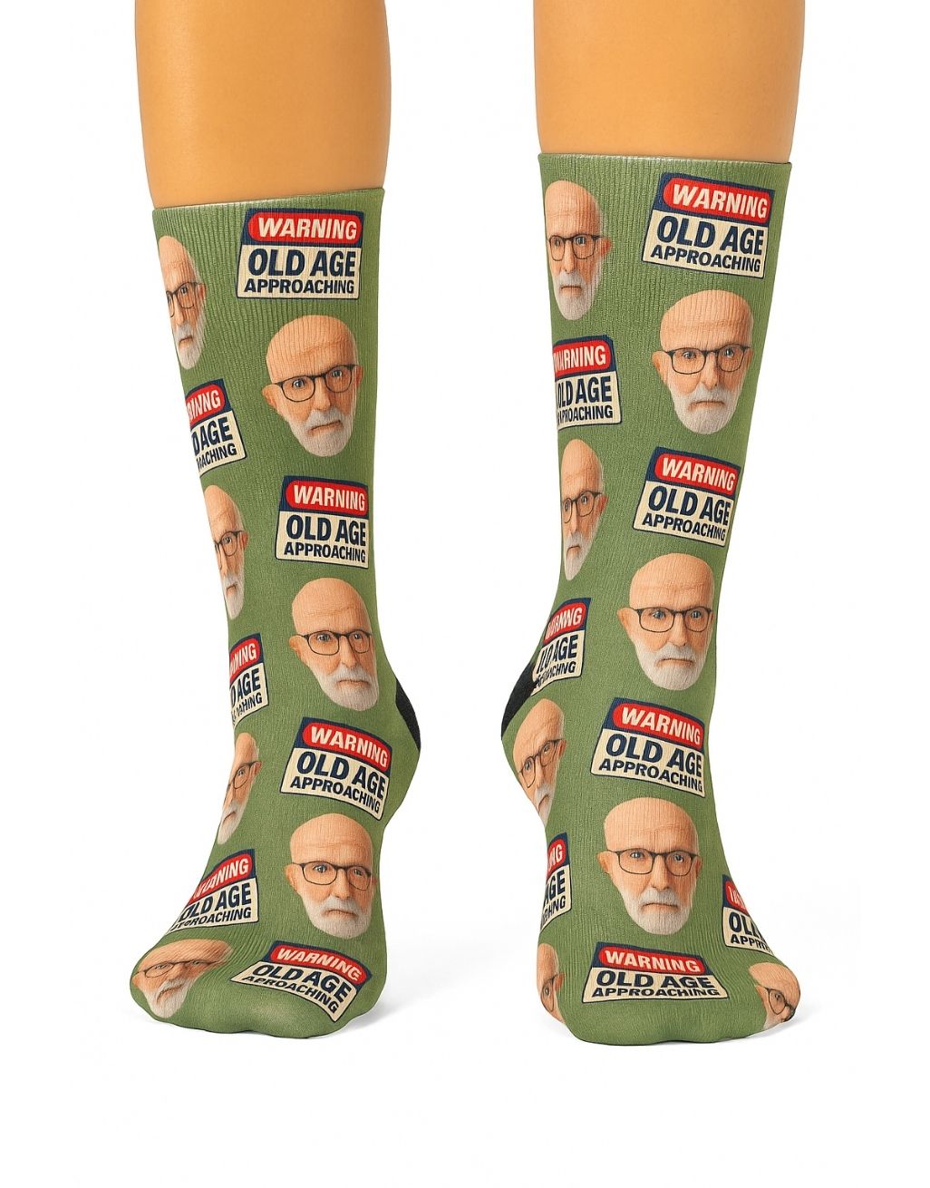 Warning! Old Age Approaching birthday personalised Socks