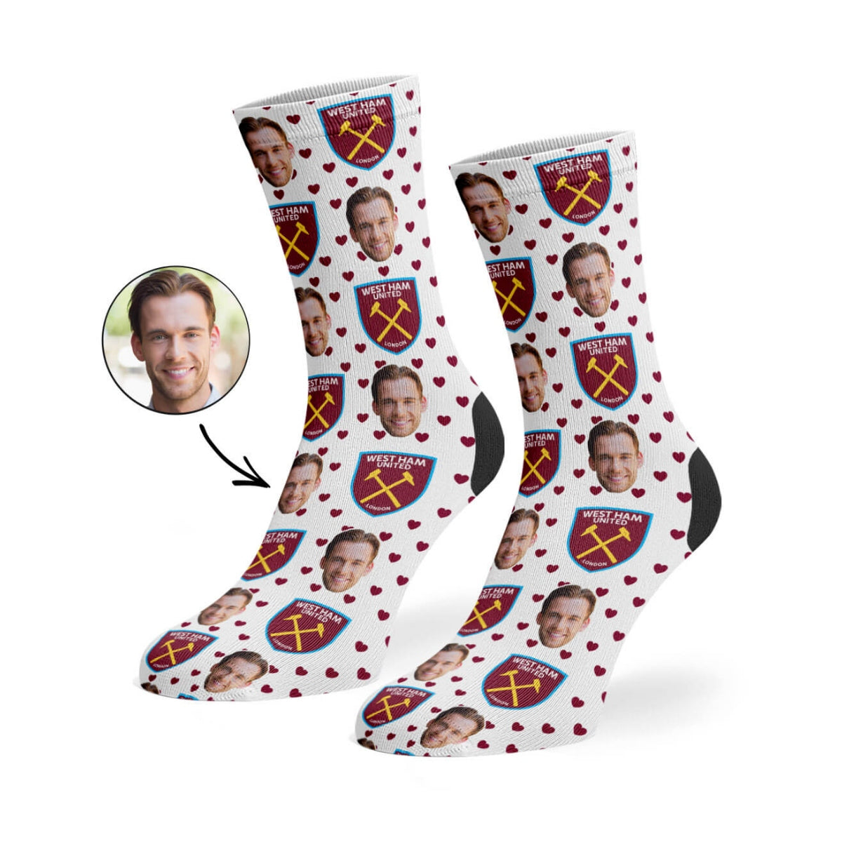 West Ham Hearts Socks