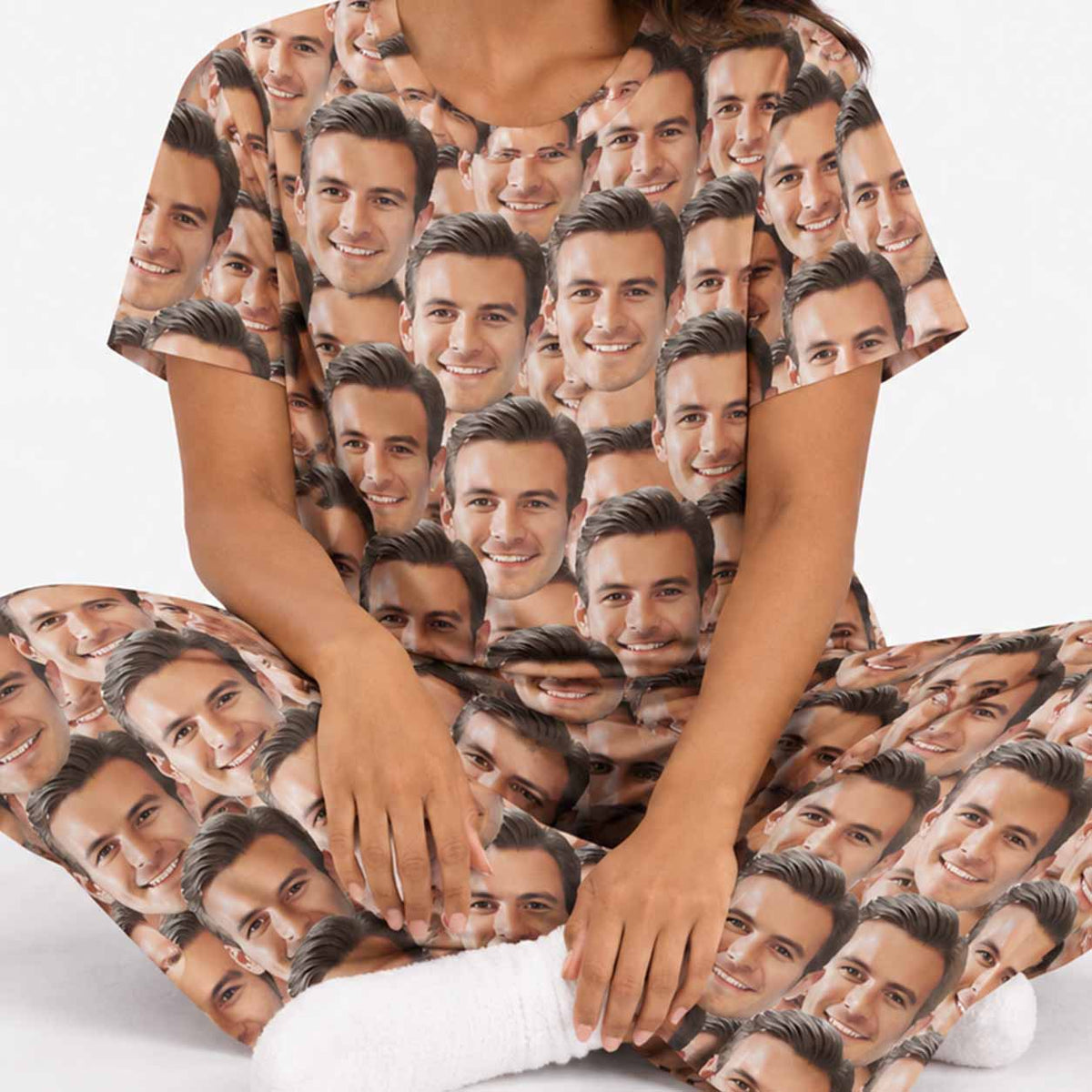 Women's Face Mash Pyjamas - Personalised PJ Trouser Set