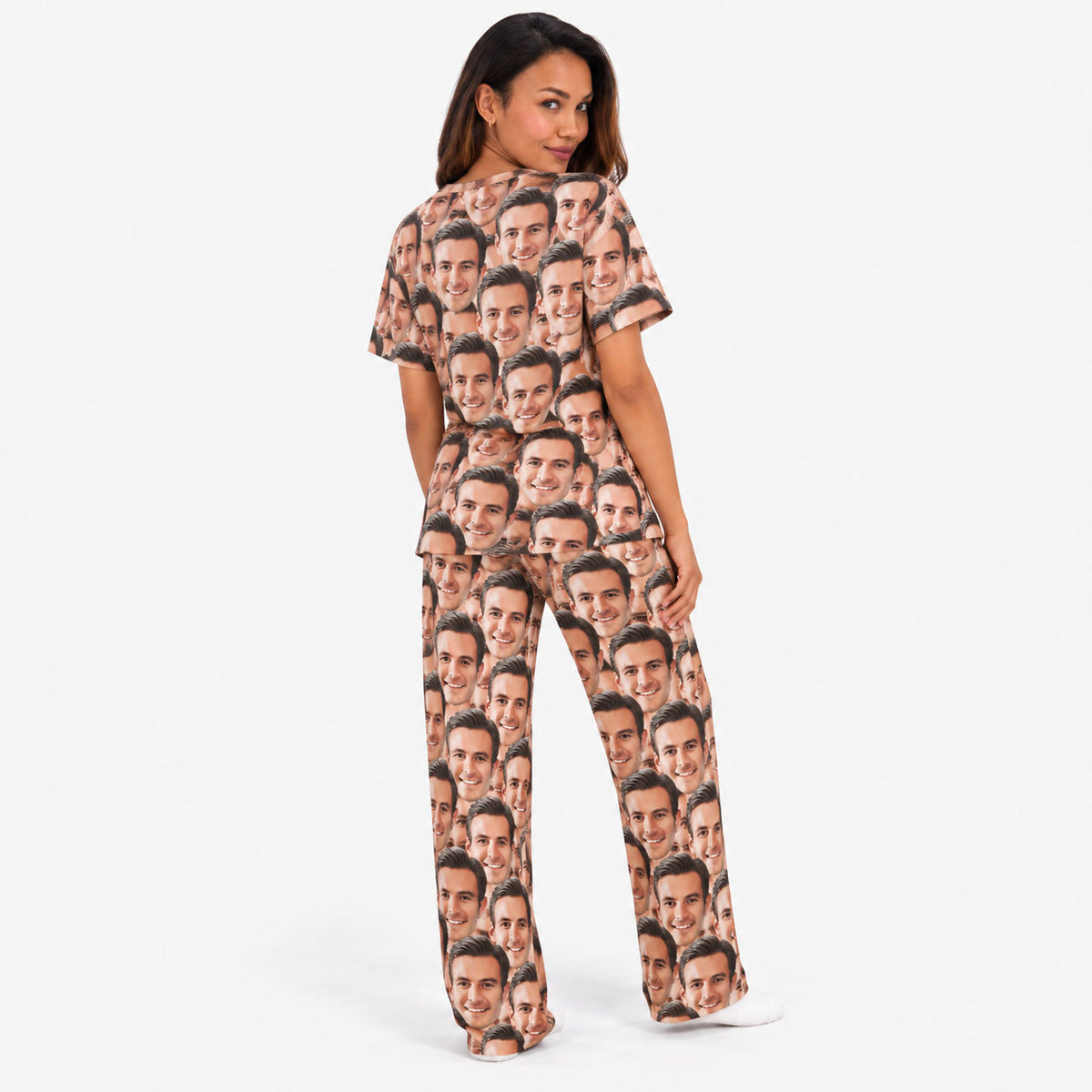 Women's Face Mash Pyjamas - Personalised PJ Trouser Set