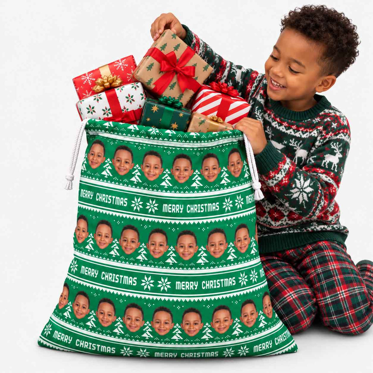 Nordic Merry Christmas Santa Sack
