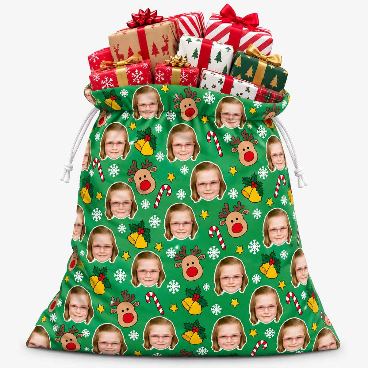 Reindeer Pattern Christmas Sack