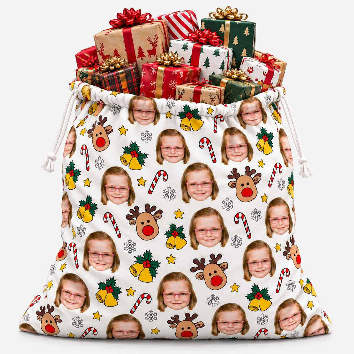 Reindeer Pattern Christmas Sack