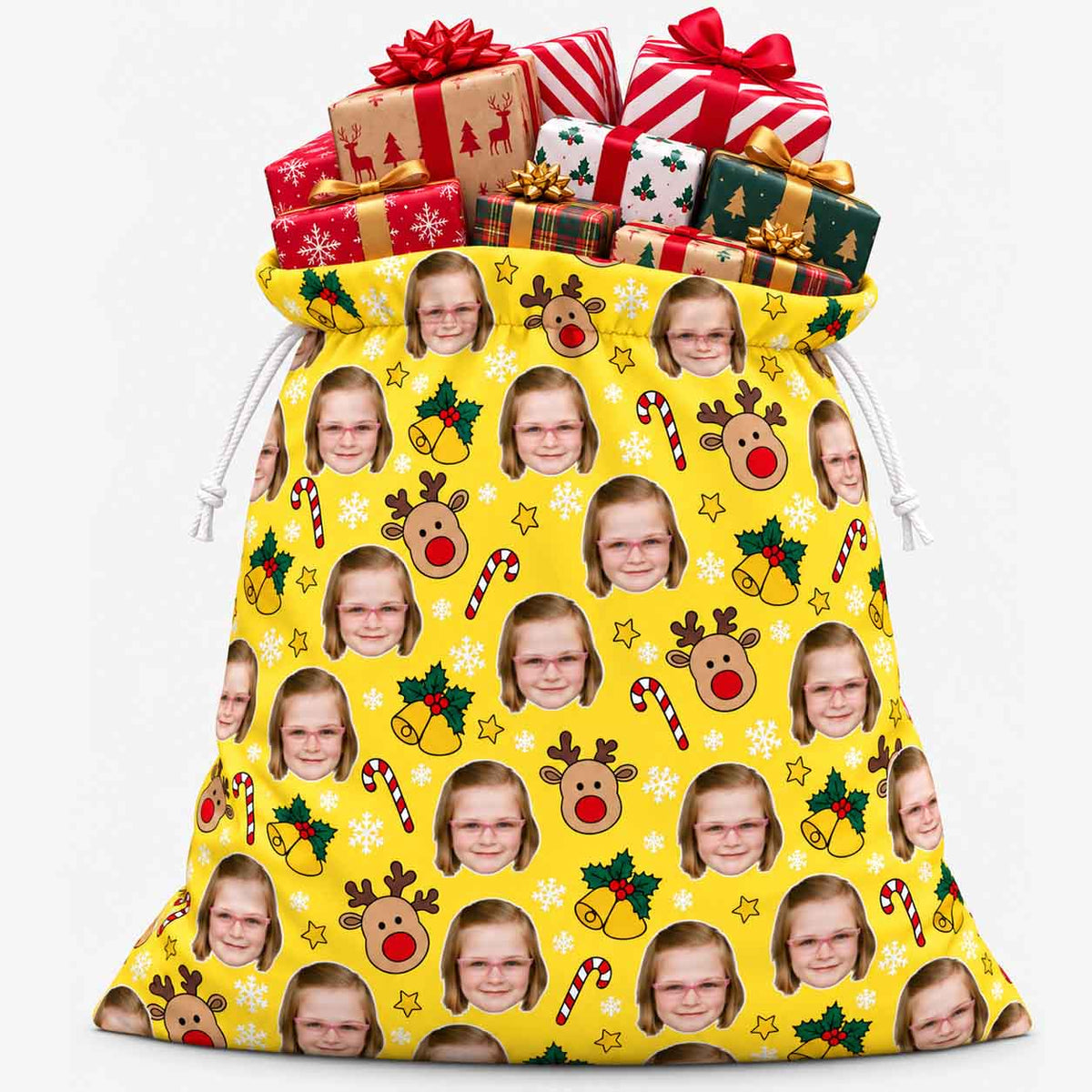 Reindeer Pattern Christmas Sack