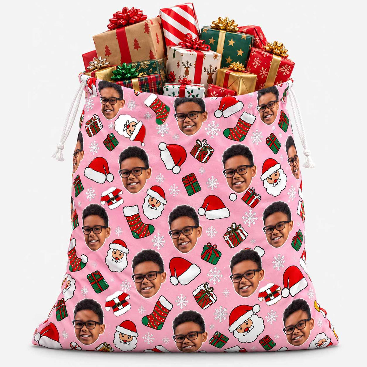 Santa Pattern Christmas Sack