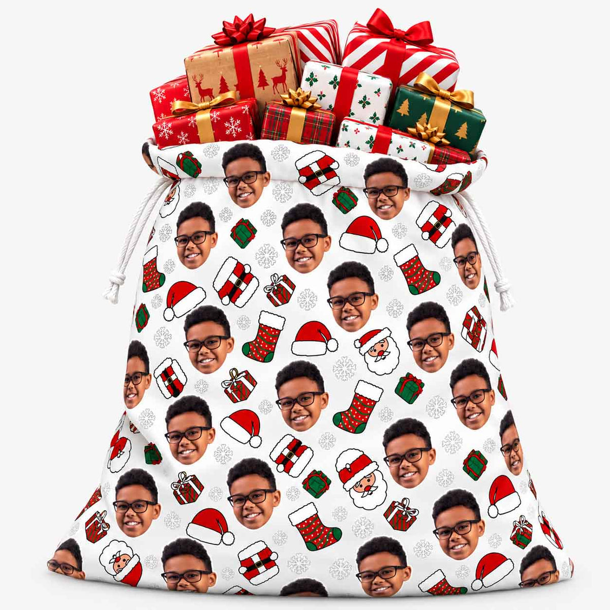 Santa Pattern Christmas Sack