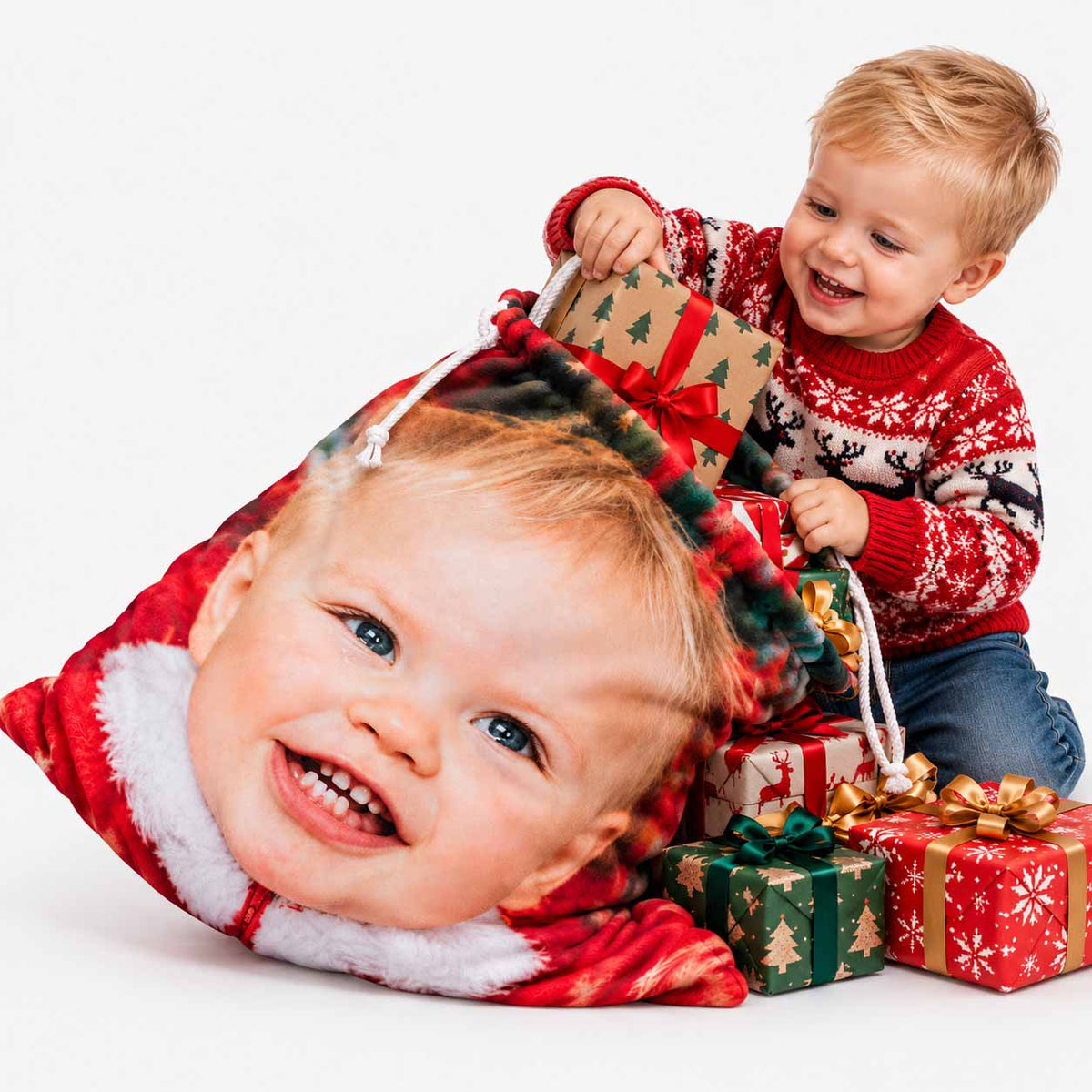 Full Face Photo Christmas Sack