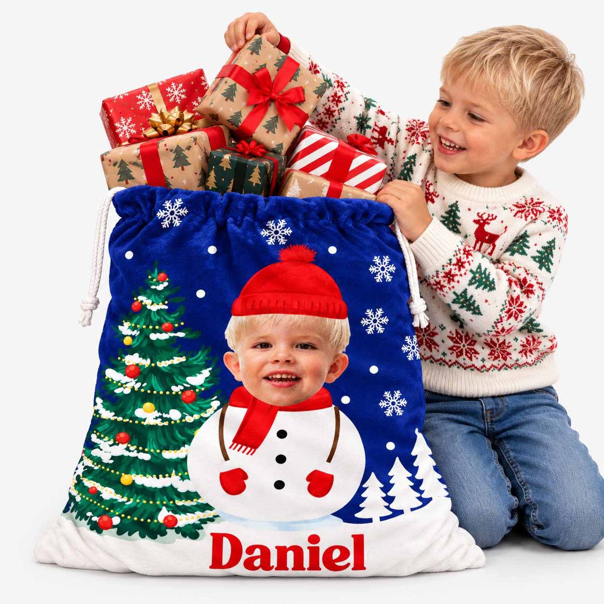 Snowman Me Christmas Sack