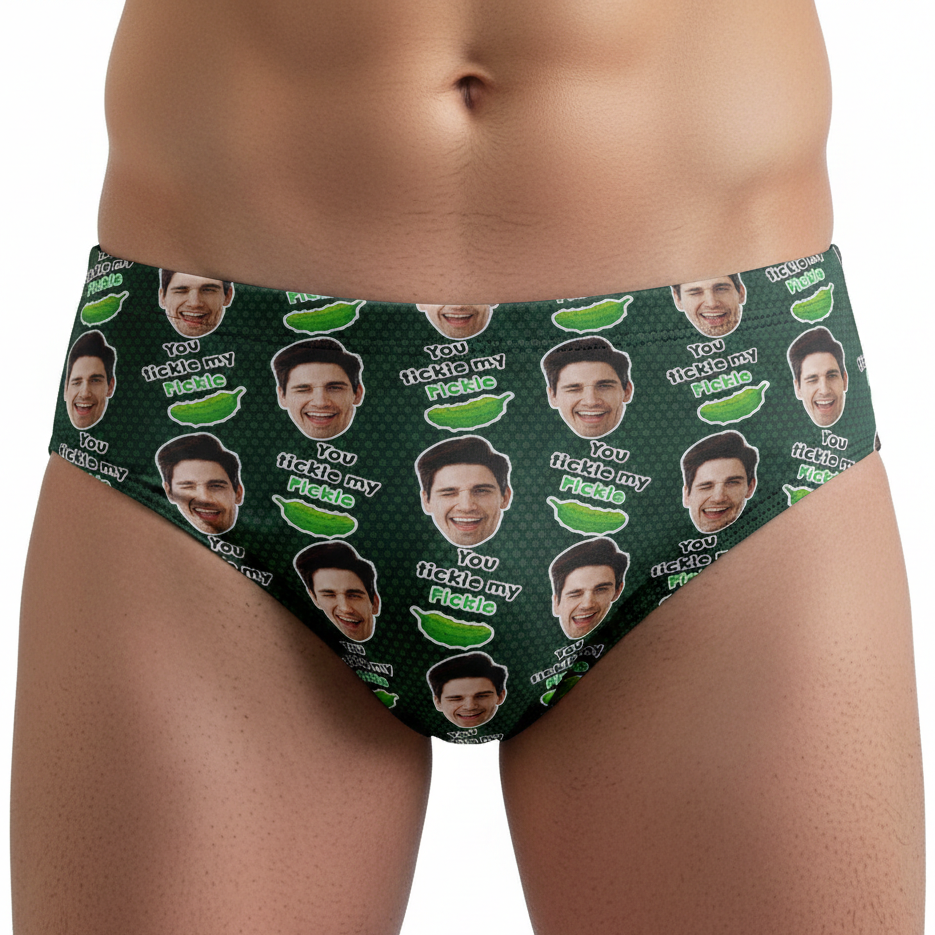 You Tickle My Pickle Personalised Face Swim Trunks