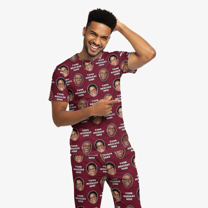 Your Face & Message Men's Personalised PJs - Trousers Set