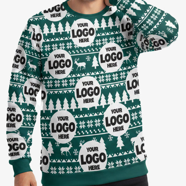 Your Logo Pattern Multi Personalised Christmas Jumper