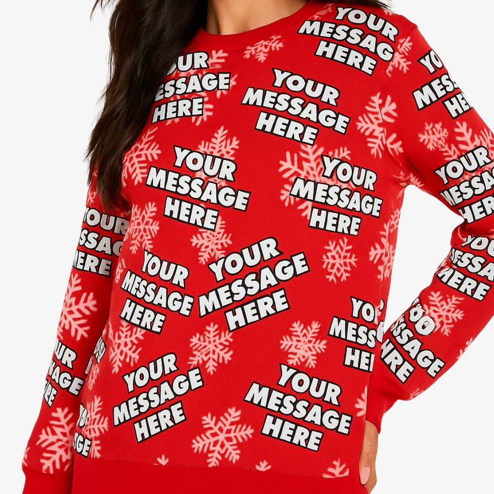 Personalised Snowflake Christmas Jumper With Your Message