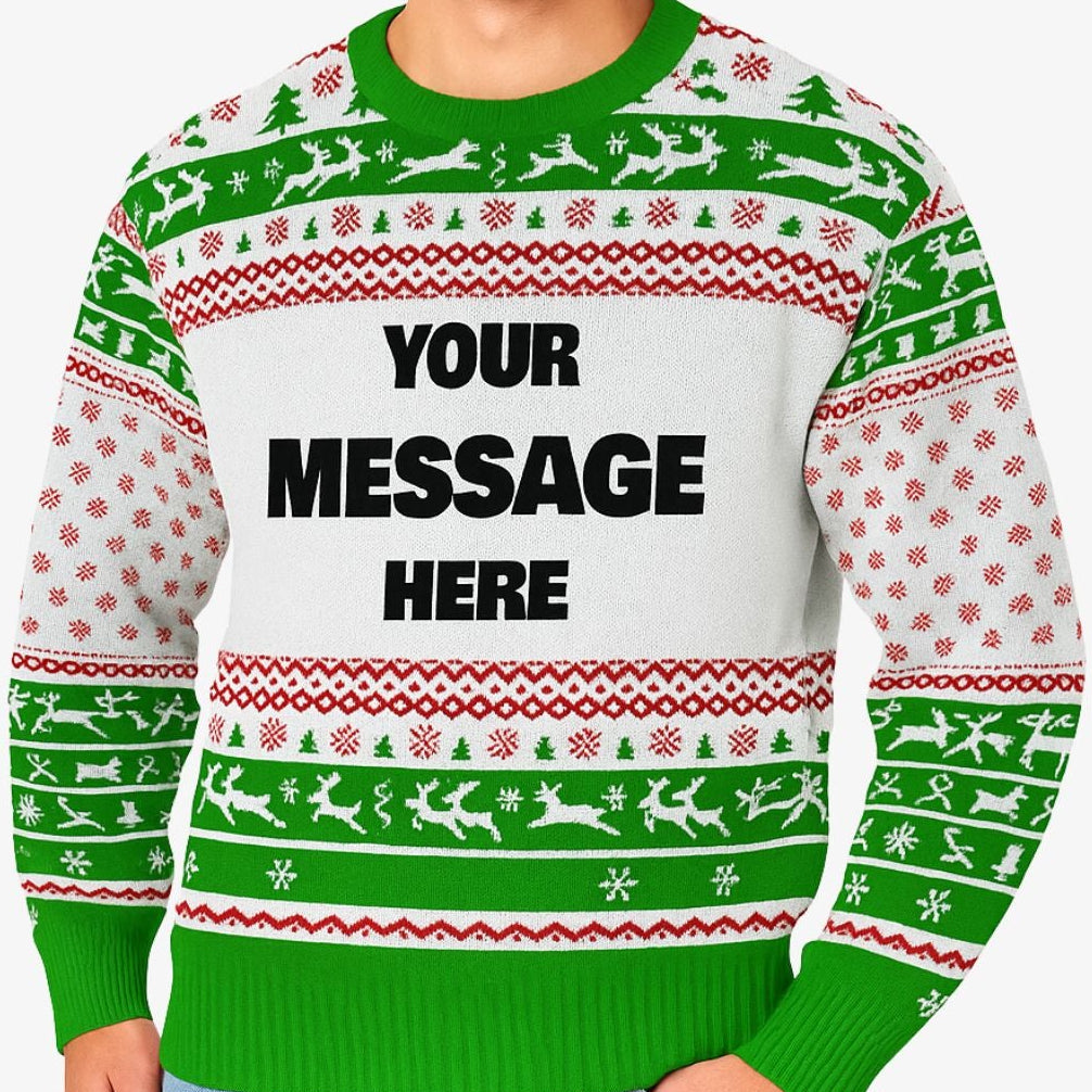 Your Message Personalised Nordic Christmas Jumper