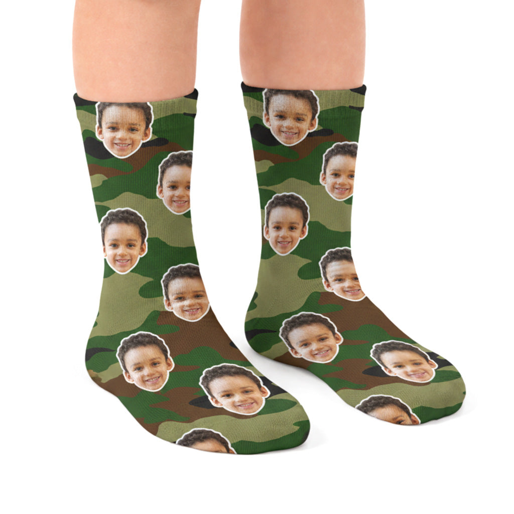 Camo Face Kids Socks