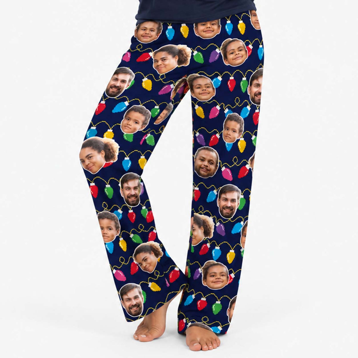 Women's Christmas Lights Personalised PJ Bottoms
