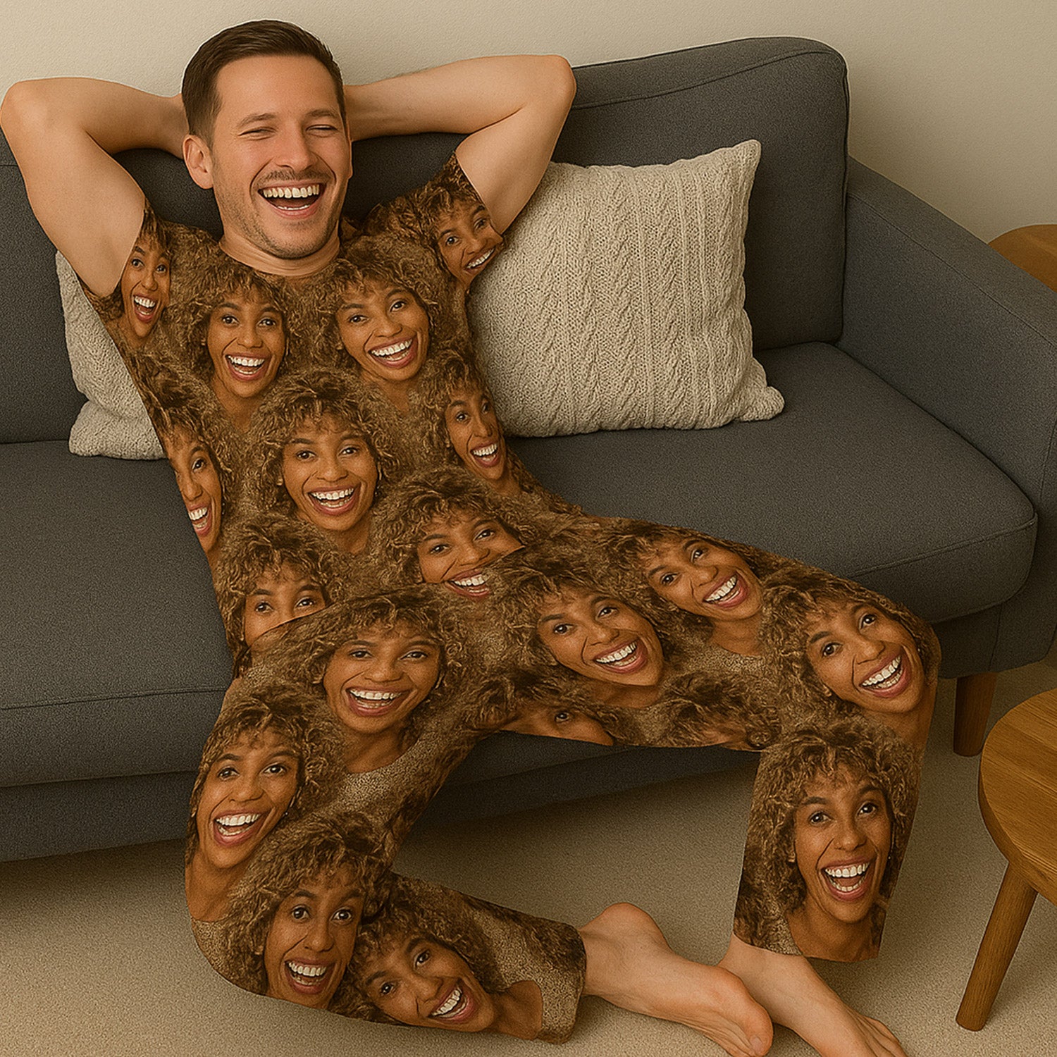 Men's Face Mash Pyjamas - Trouser Set