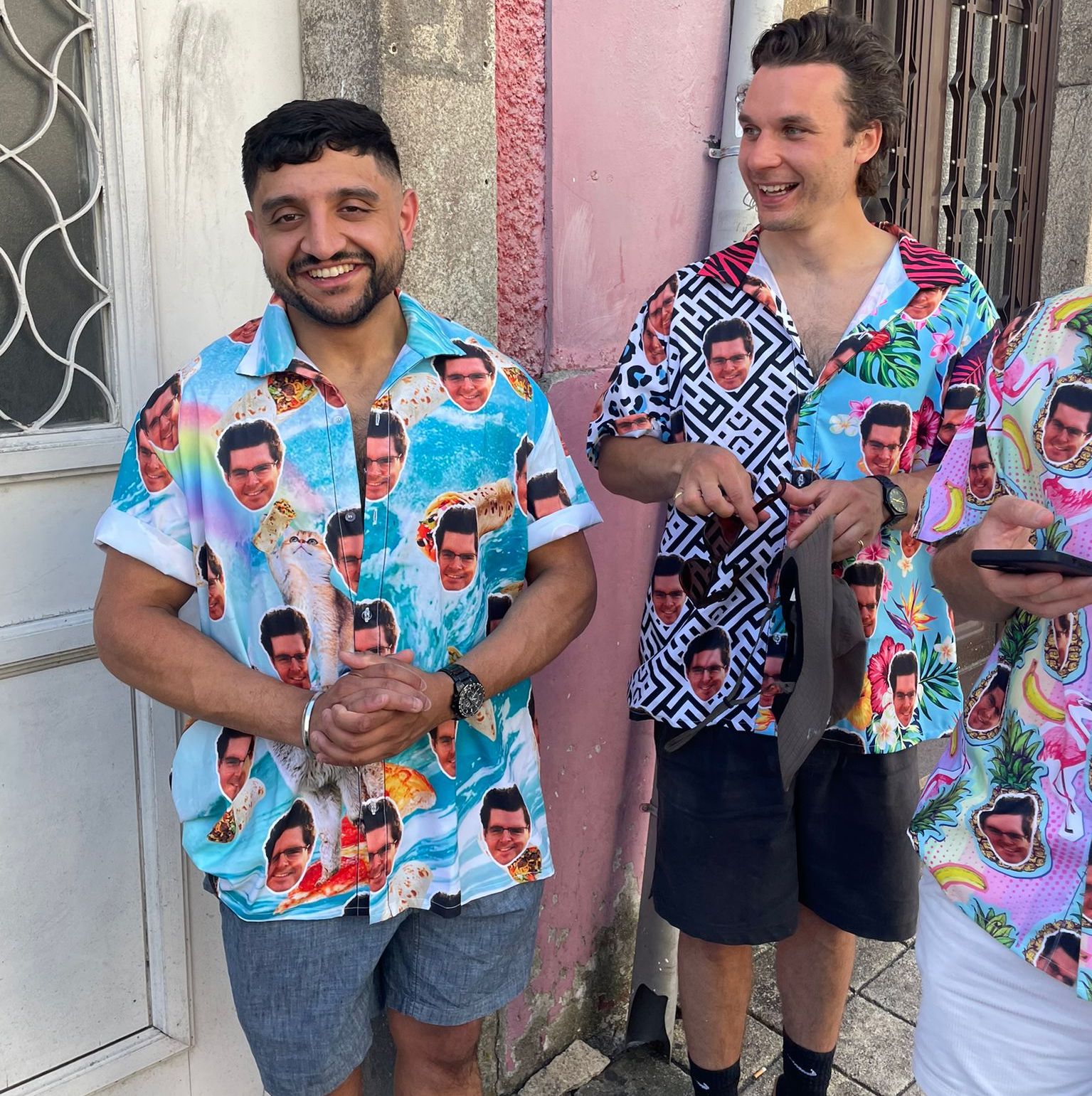 Pin Stripe Personalised Hawaiian Shirt Shorts Set