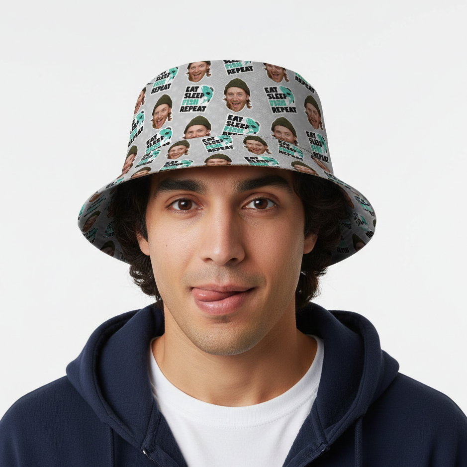 Eat Sleep Fish Repeat Custom Bucket Hat