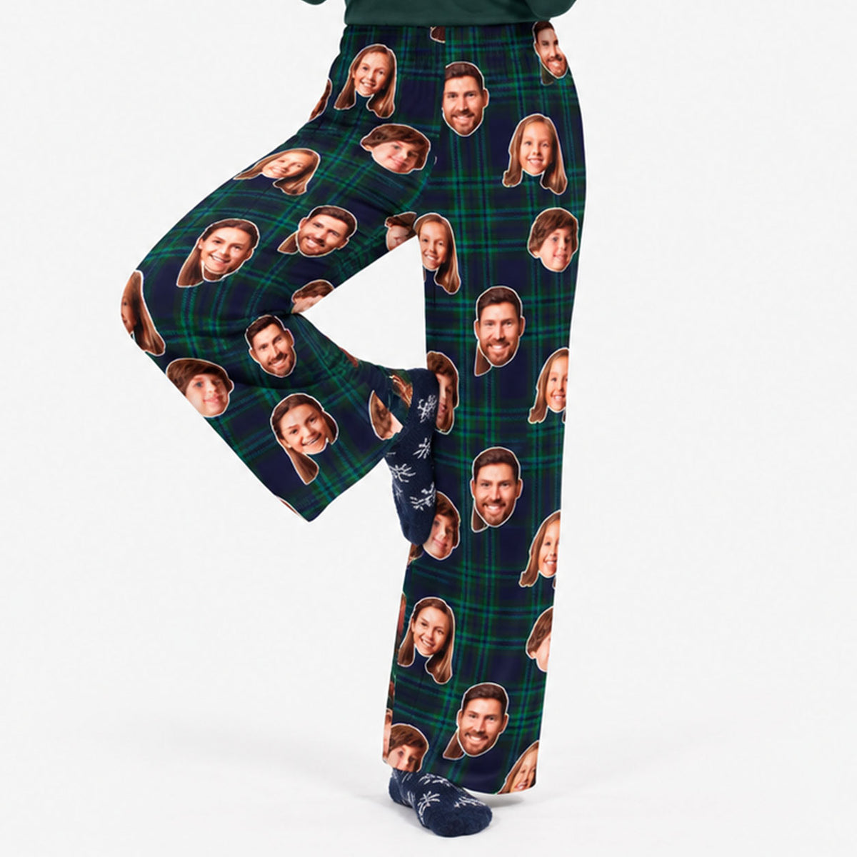 Women's Navy Tartan Personalised PJ Bottoms