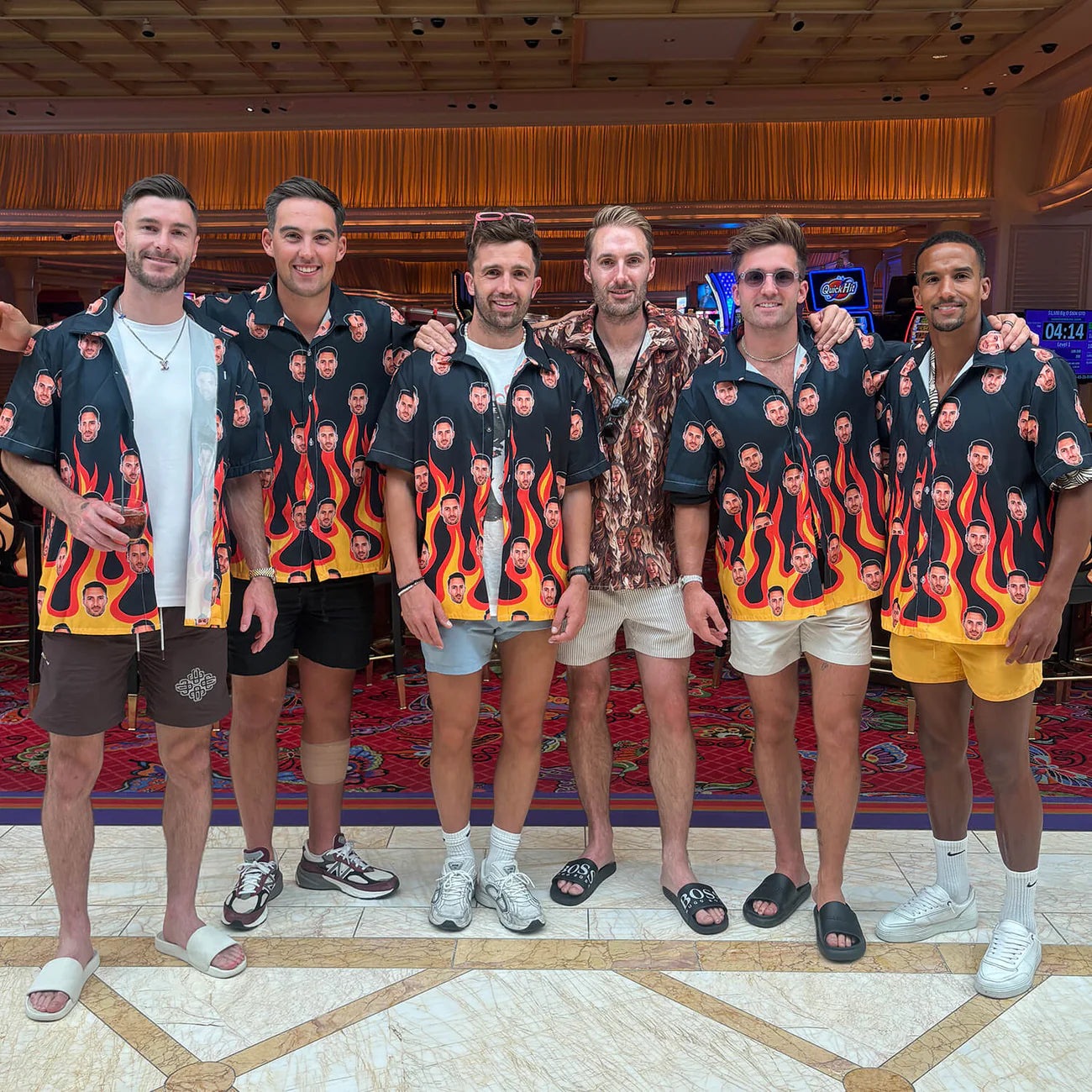 Fire Flame Custom Hawaiian Shirt Shorts Set