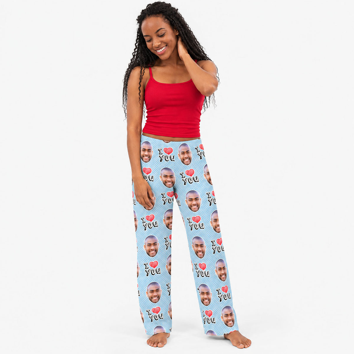 Women's I Heart You Personalised PJ Bottoms