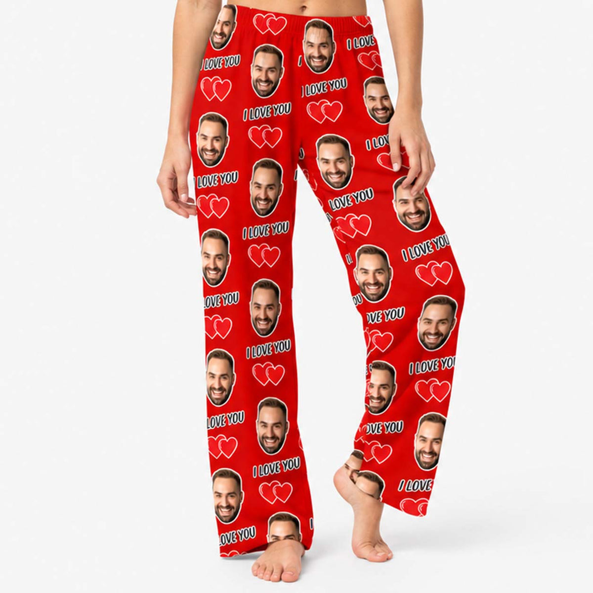 Women's I Love You Personalised PJ Bottoms