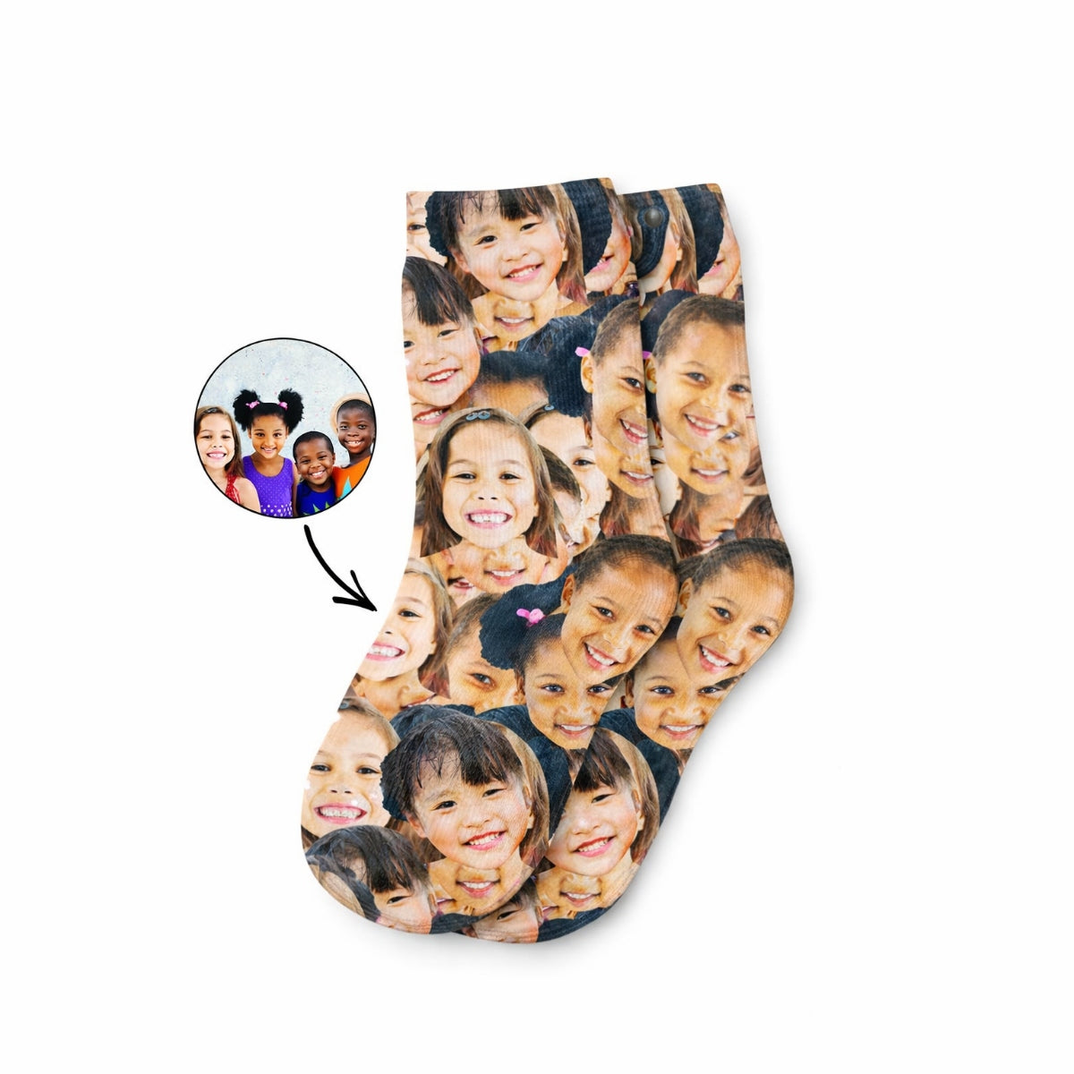 Best Friends Face Mash Kids Socks