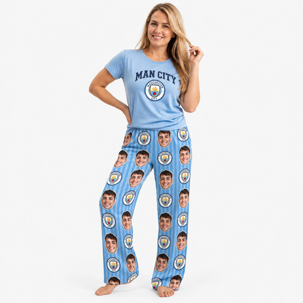 Man City Women's Personalised PJ Bottoms