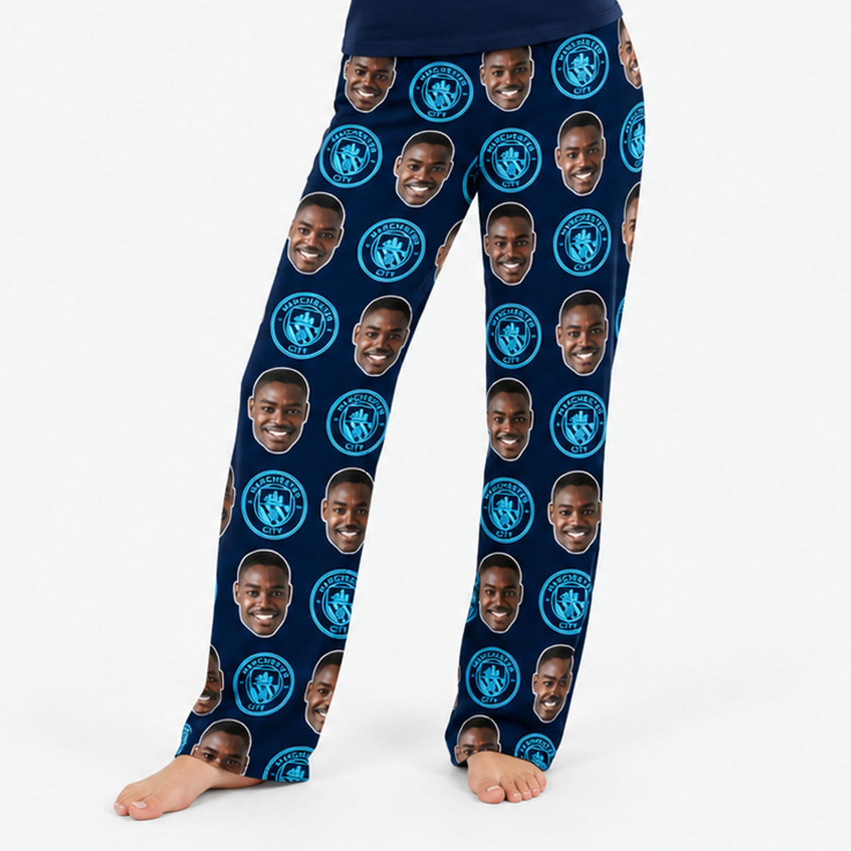 Navy Man City Women's Personalised PJ Bottoms