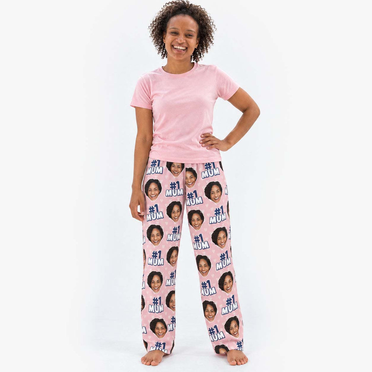 Women's Number 1 Mum Personalised PJ Bottoms