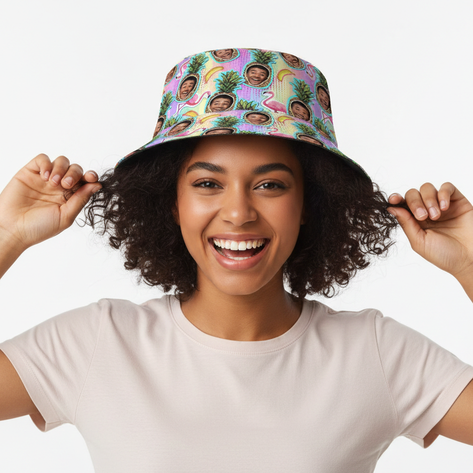 Pineapple Face Custom Bucket Hat