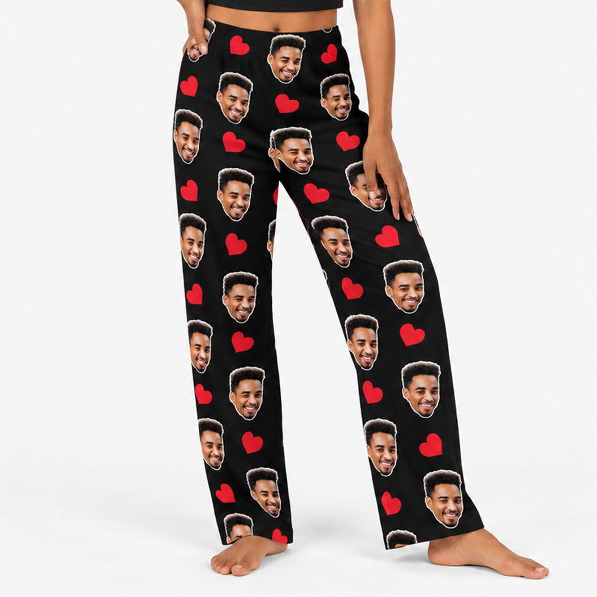 Women's Love Hearts Personalised PJ Bottoms