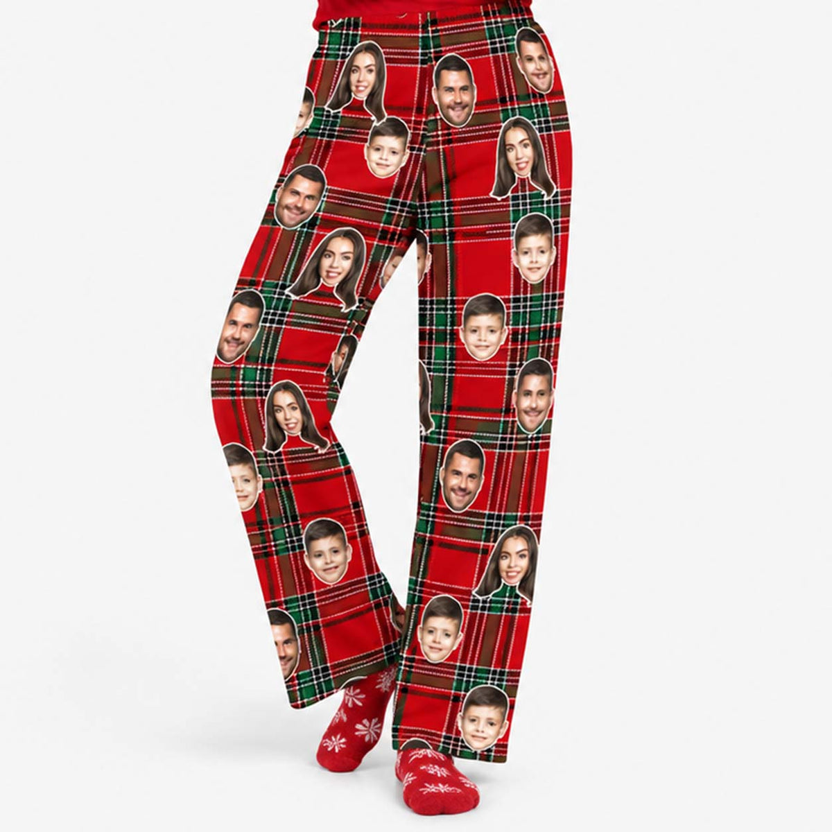 Women's Red Tartan Personalised PJ Bottoms