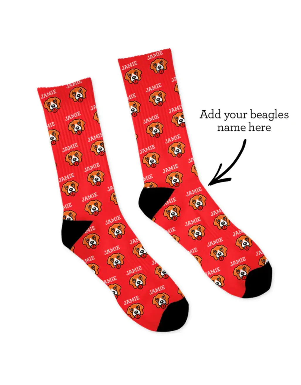 Personalised Named Beagle Socks