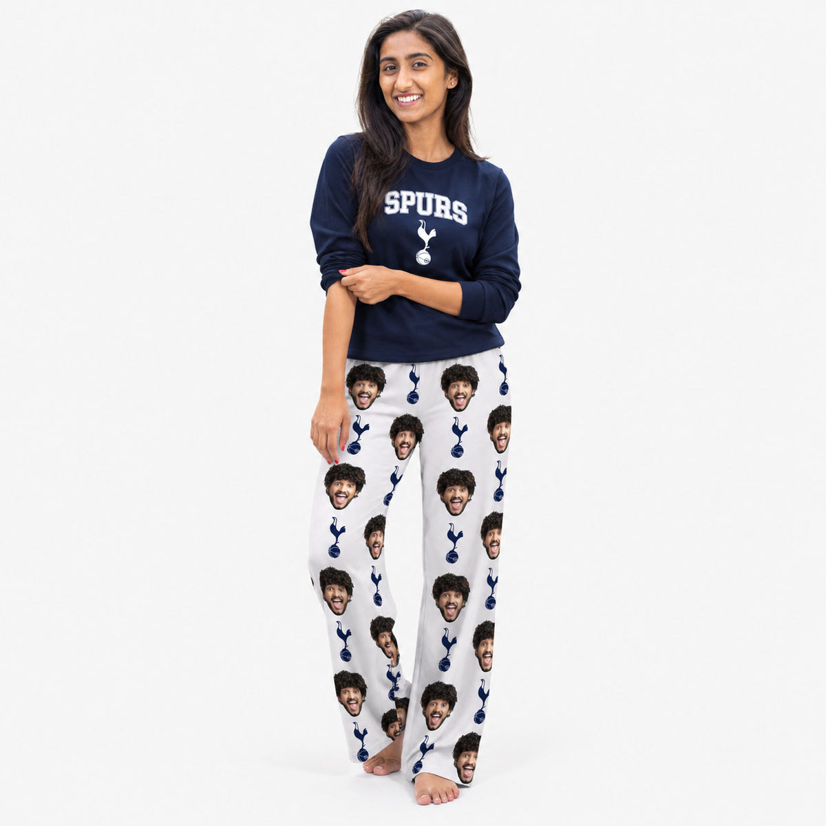 Spurs White Women's Personalised PJ Bottoms