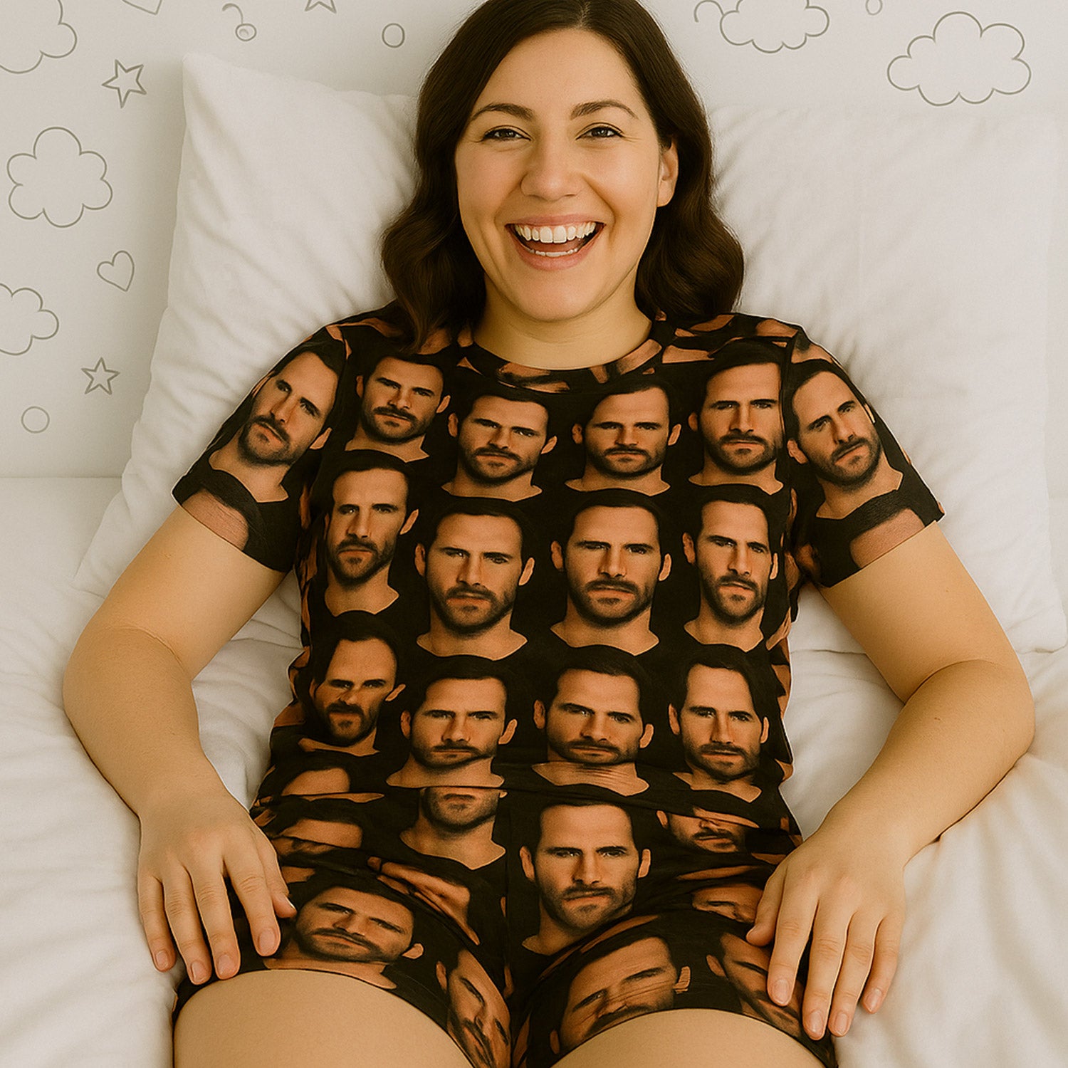 Women's Face Mash Pyjamas - Shorts Set