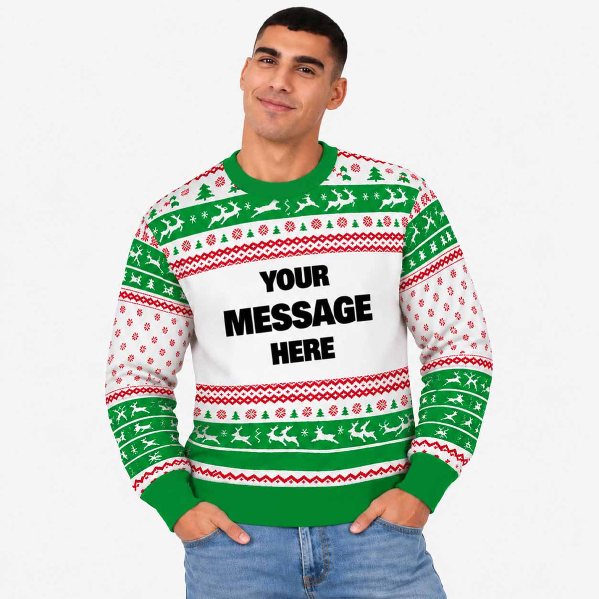 Your Message Personalised Nordic Christmas Jumper
