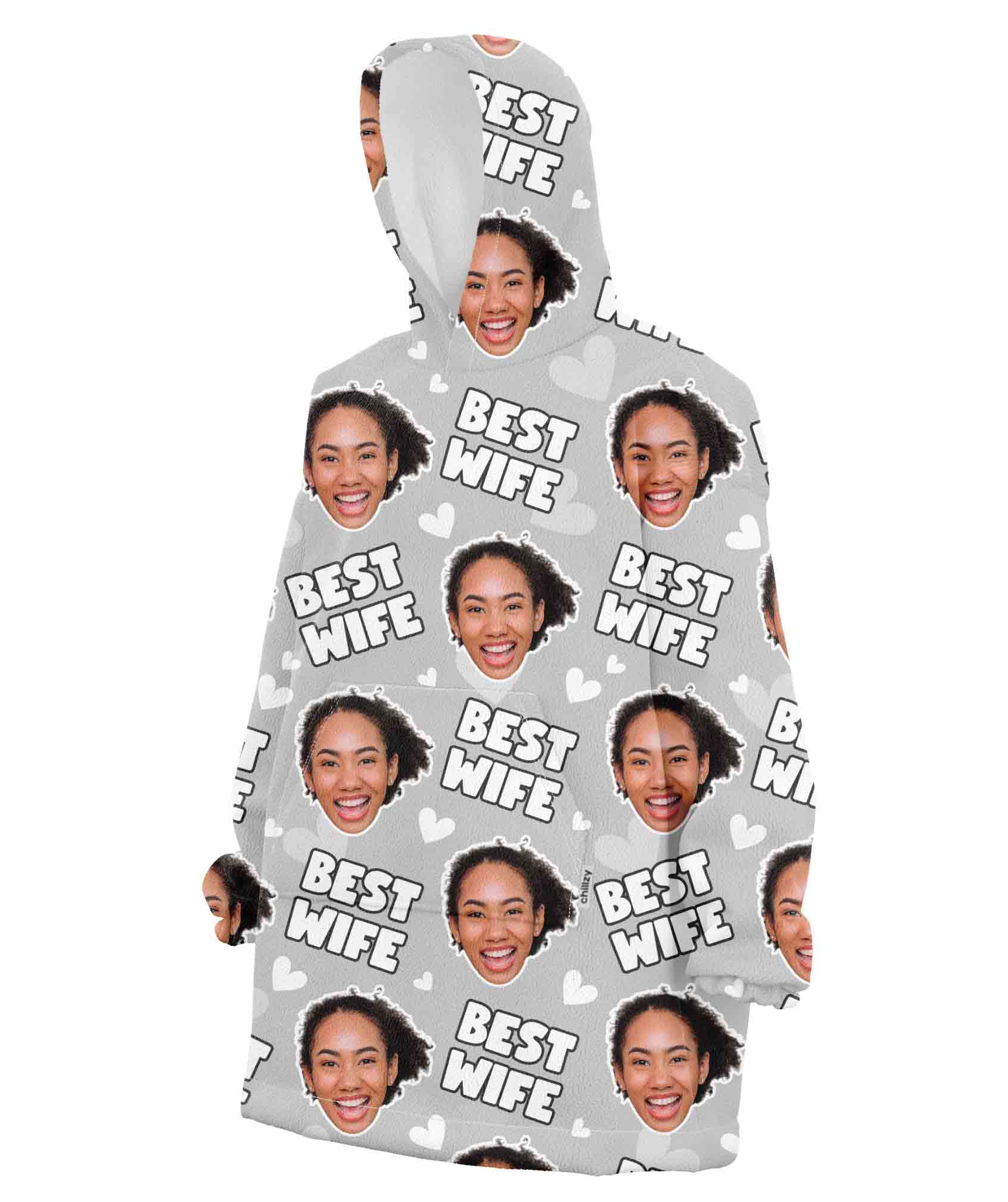 Best Wife Face Hoodie Blanket