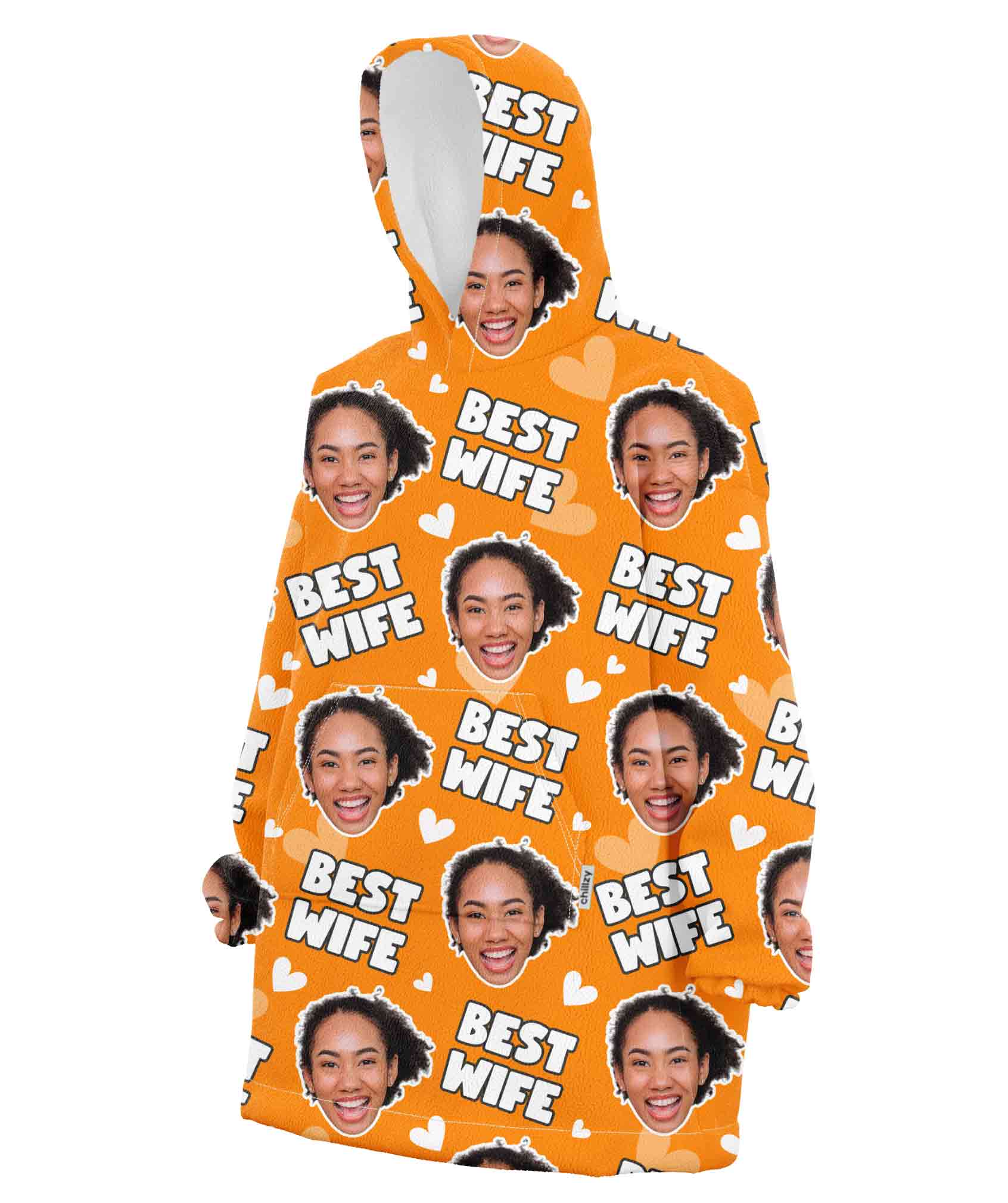Best Wife Face Hoodie Blanket