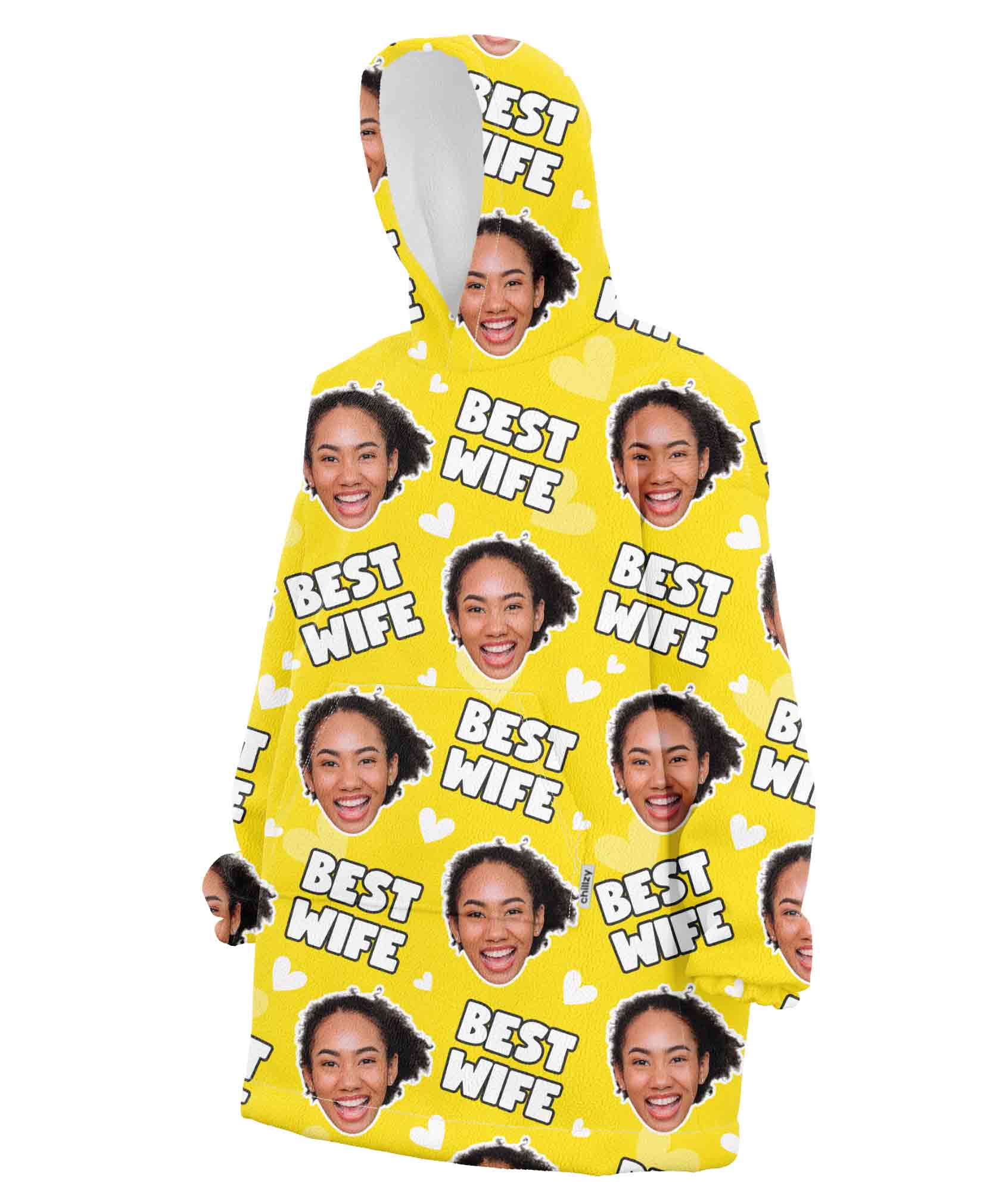 Best Wife Face Hoodie Blanket