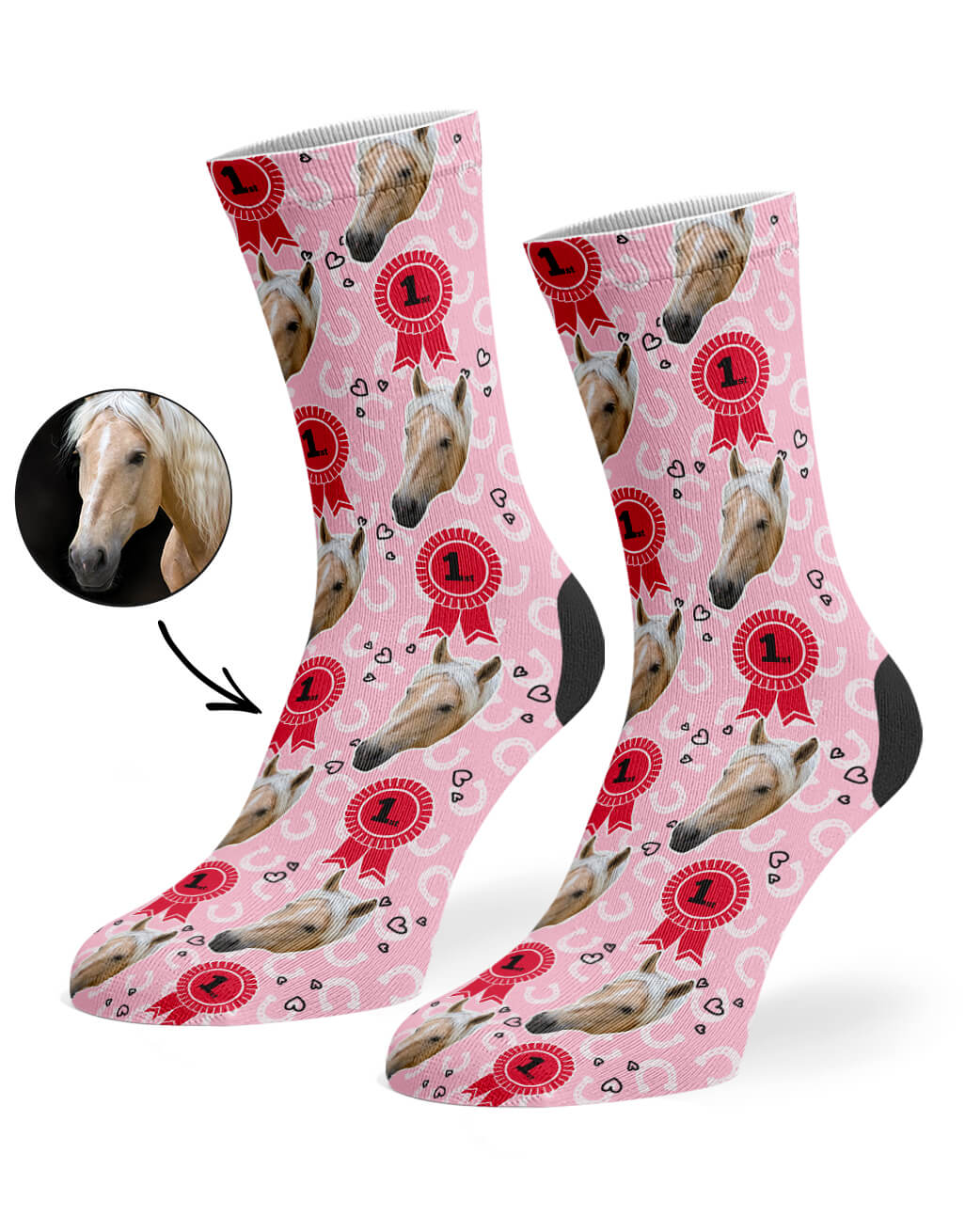 Personalised Horse Rosette Socks