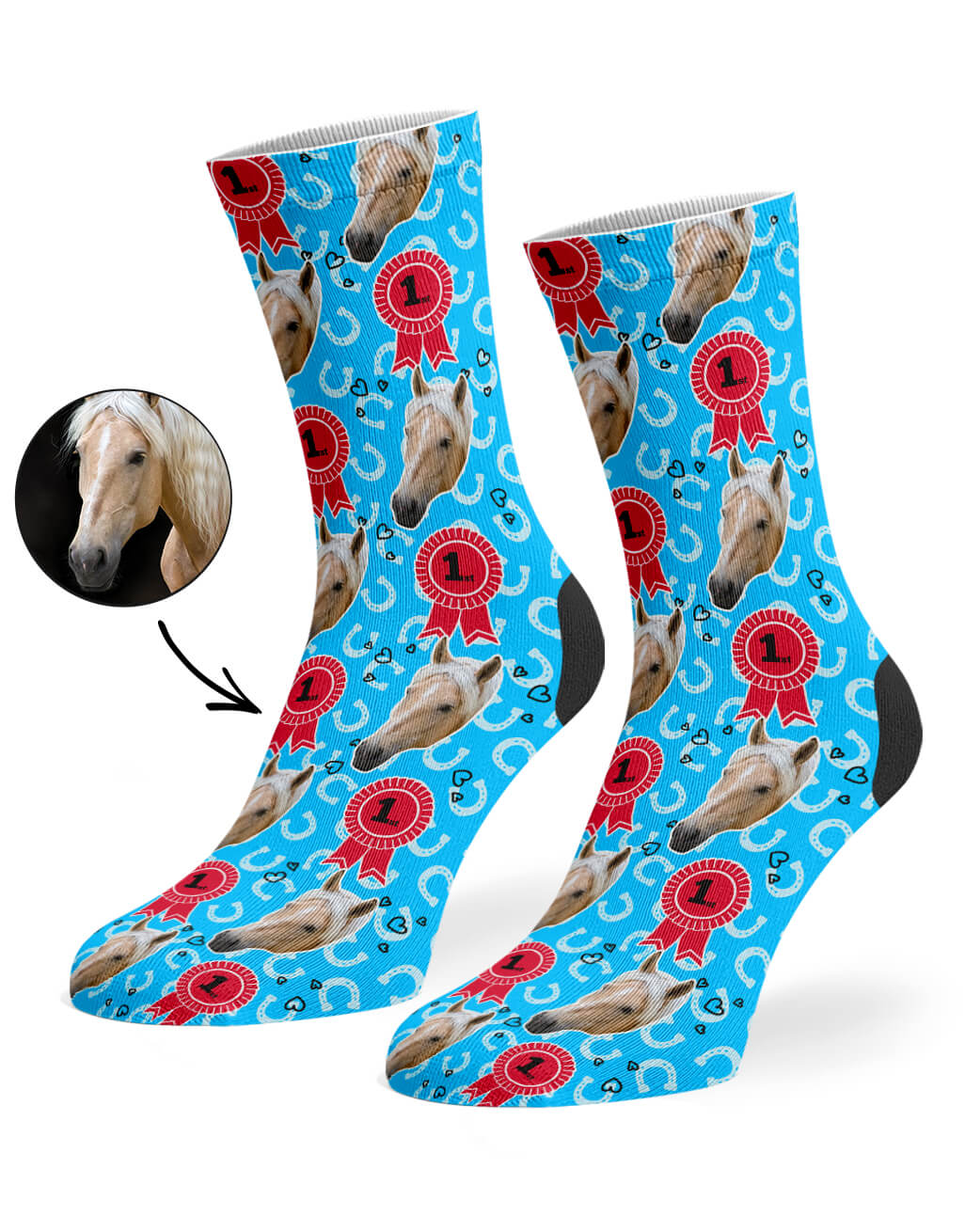 Horse Rosette Photo Socks